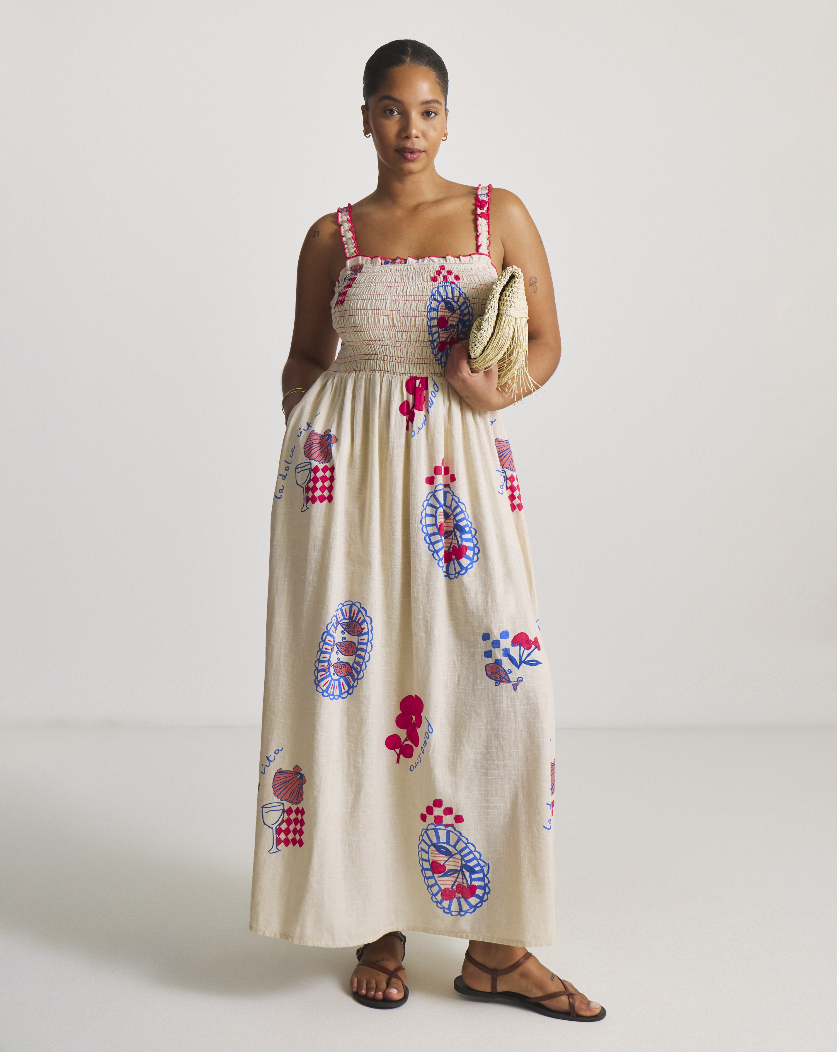 Dolce Vita Shirred Maxi Beach Dress