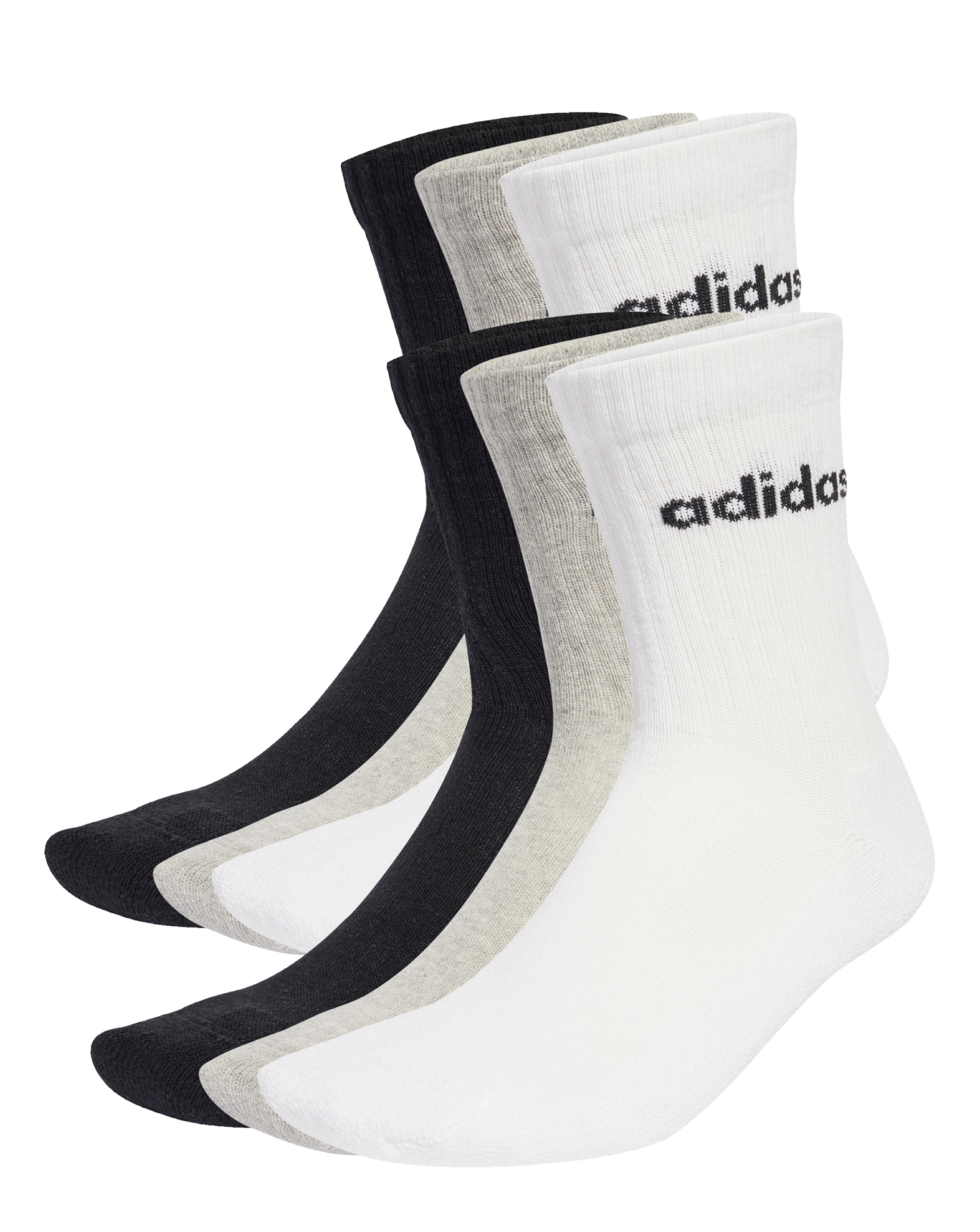 adidas Linear Crew 6 Pack Socks
