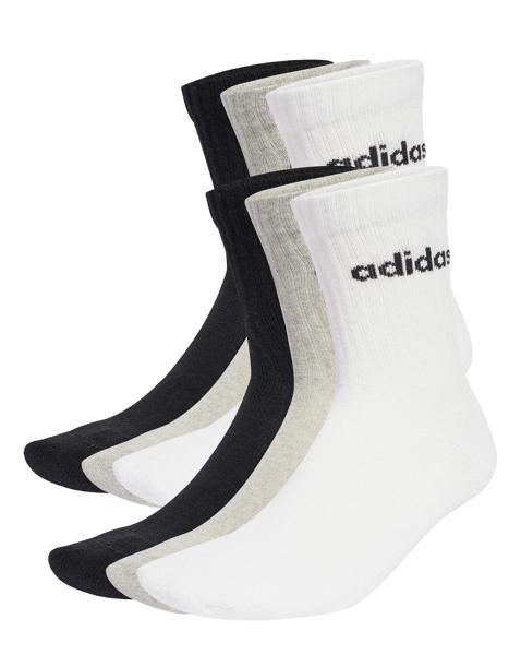 New In - adidas Linear Crew 6 Pack Socks