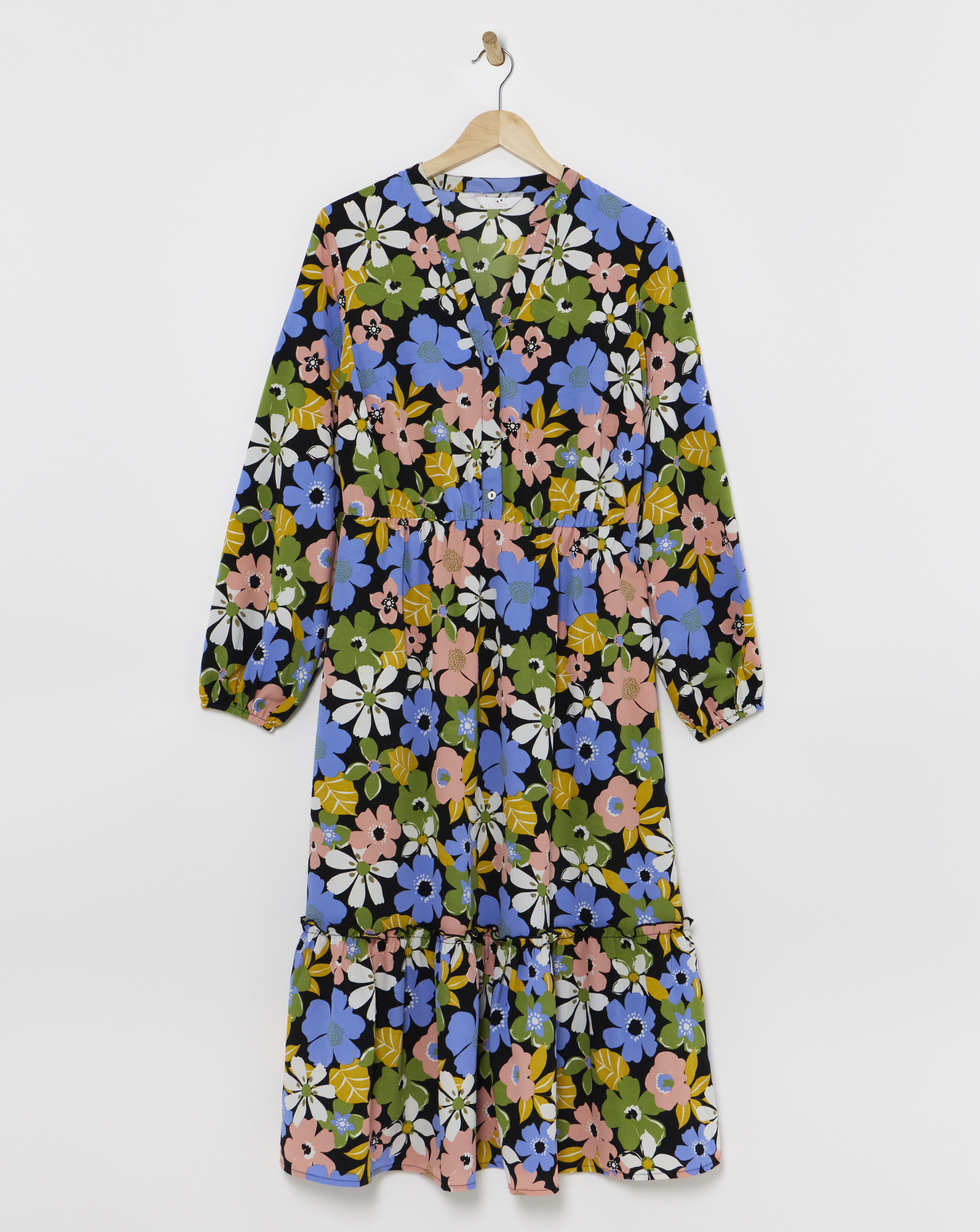 Julipa Button Down Tiered Midi Dress