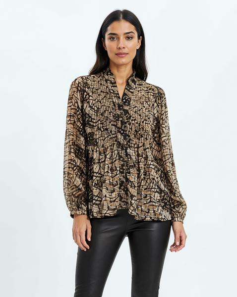 Religion Pleated Ruffle Shirt