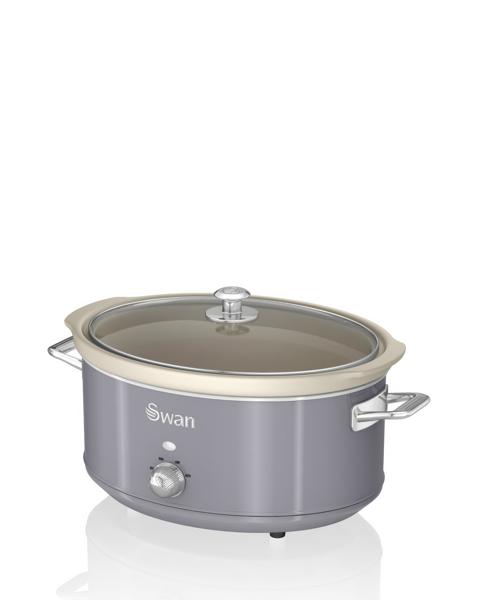 Swan 6.5L Slow Cooker Retro Grey
