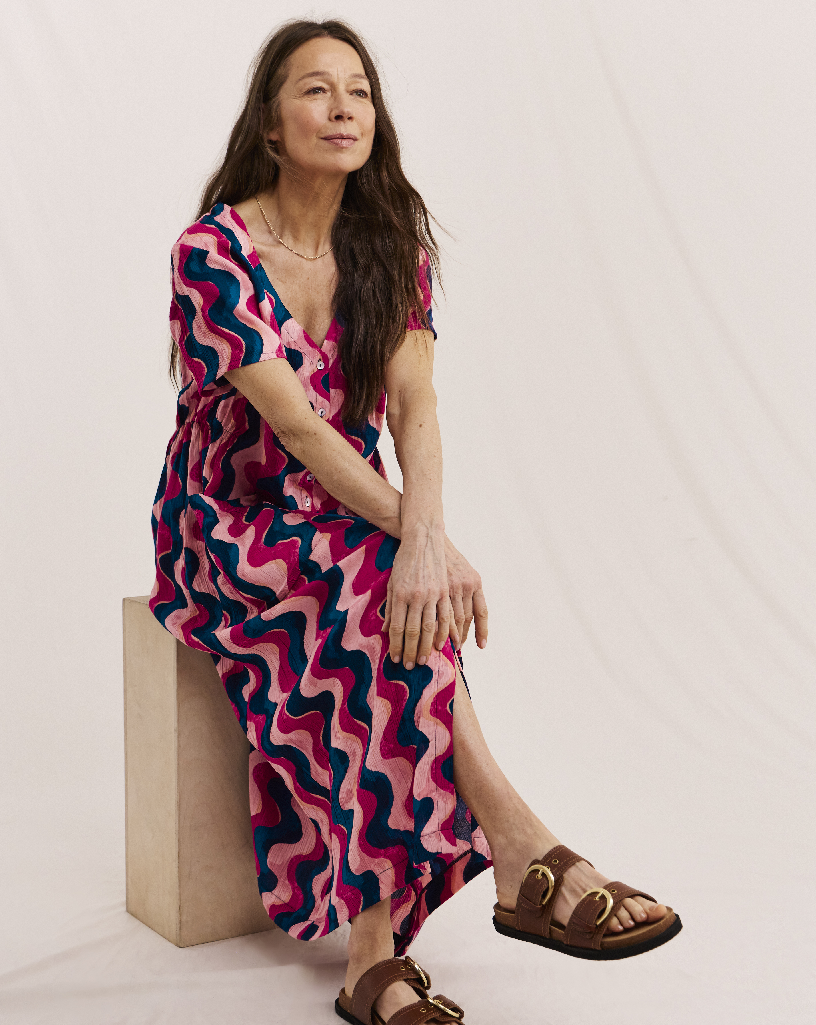 Julipa Crinkle Pocket Midi Dress