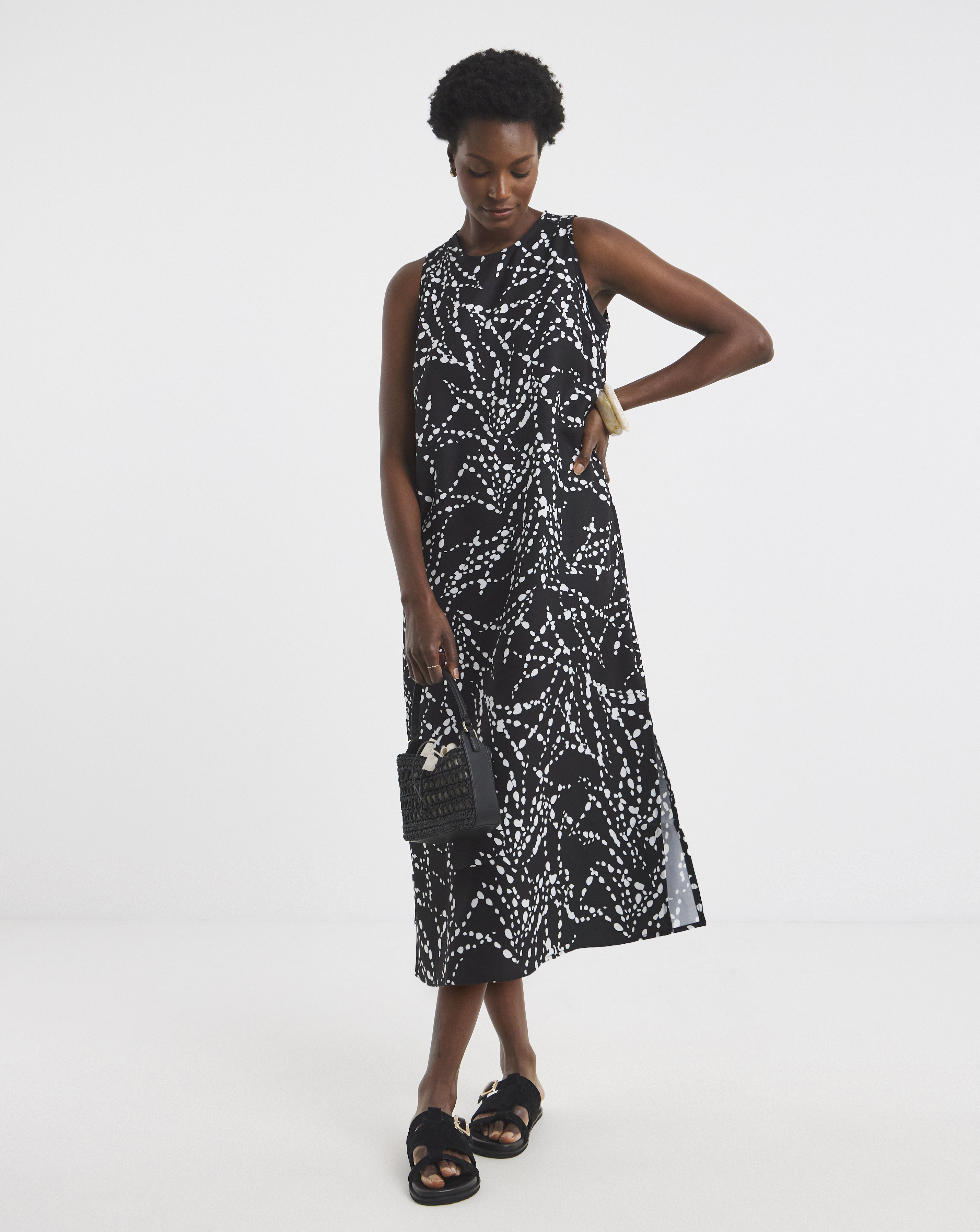 Printed Midi Shift Dress