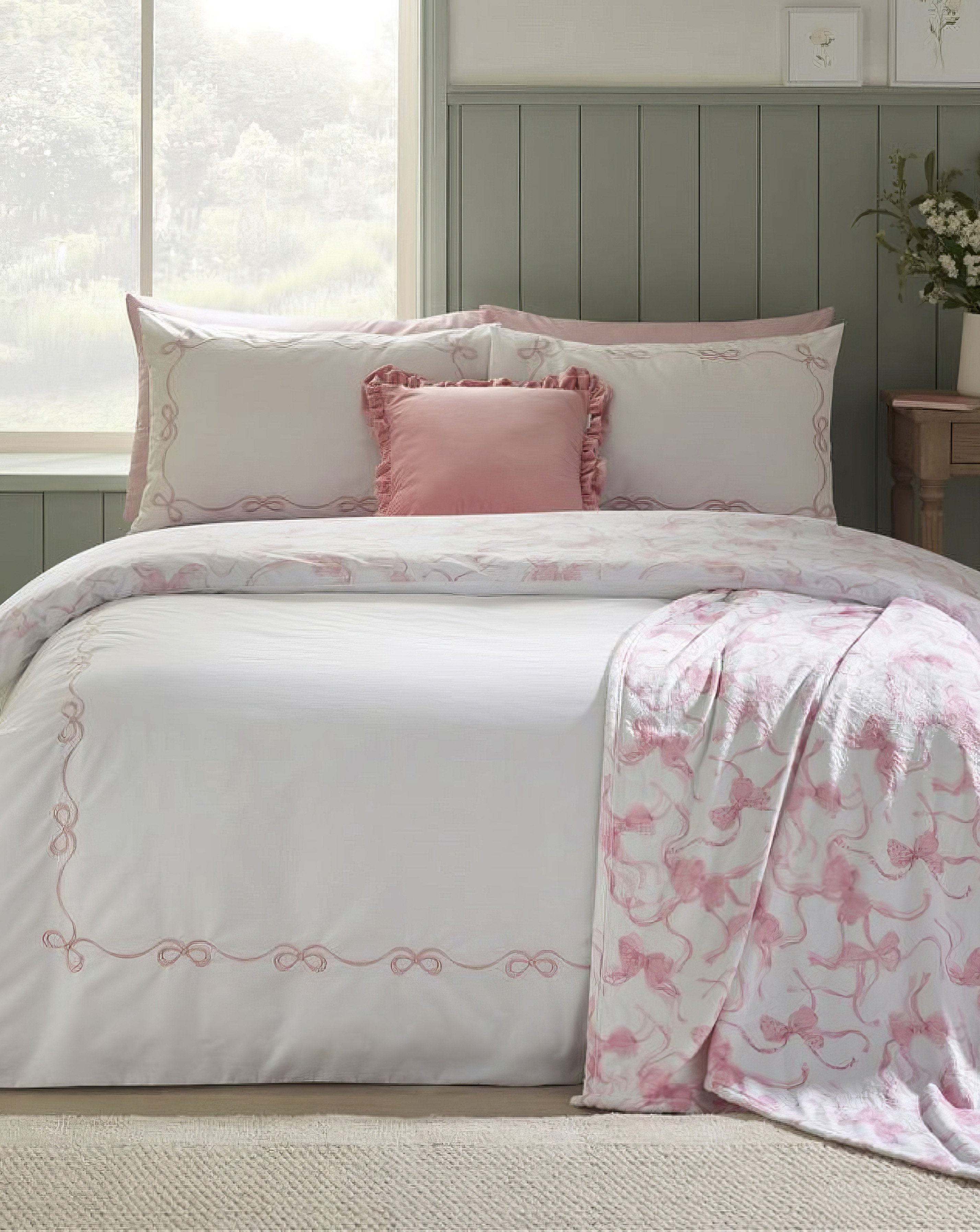 Catherine Lansfield Bow Duvet Set