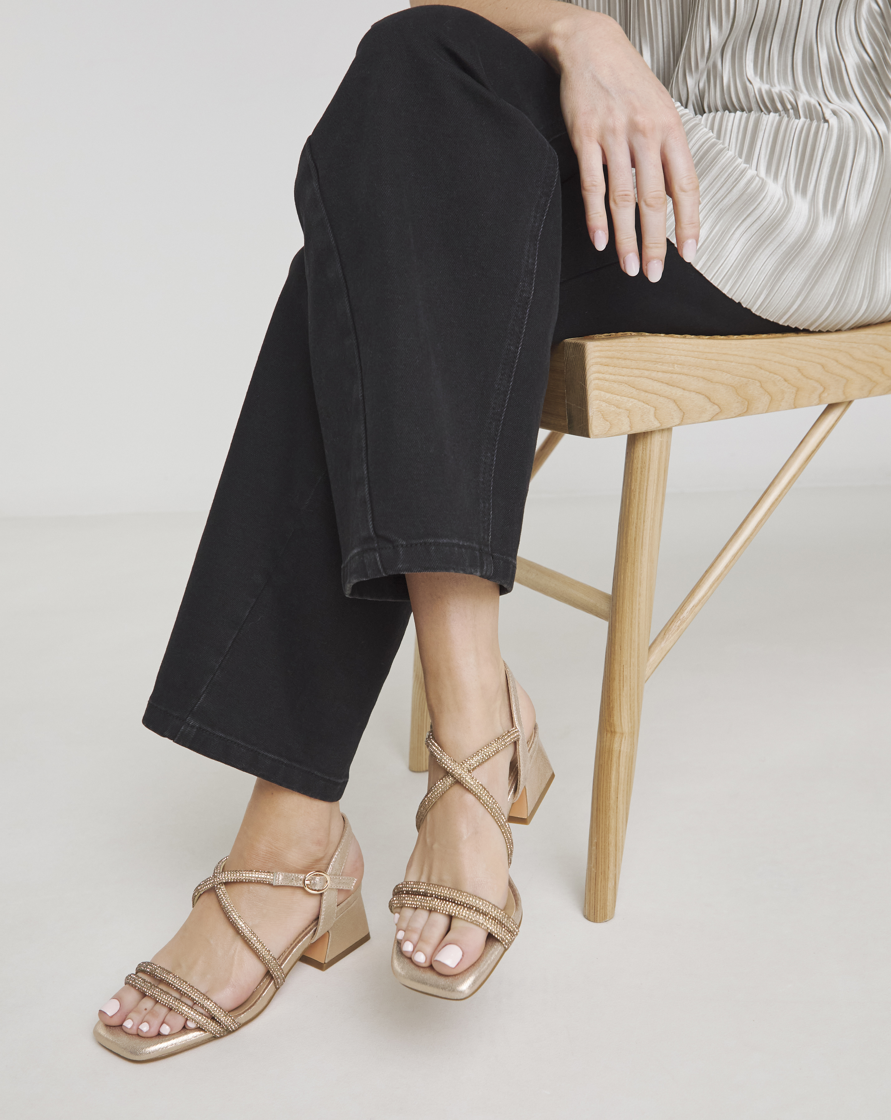 Heeled Strappy Sandal Ex Wide