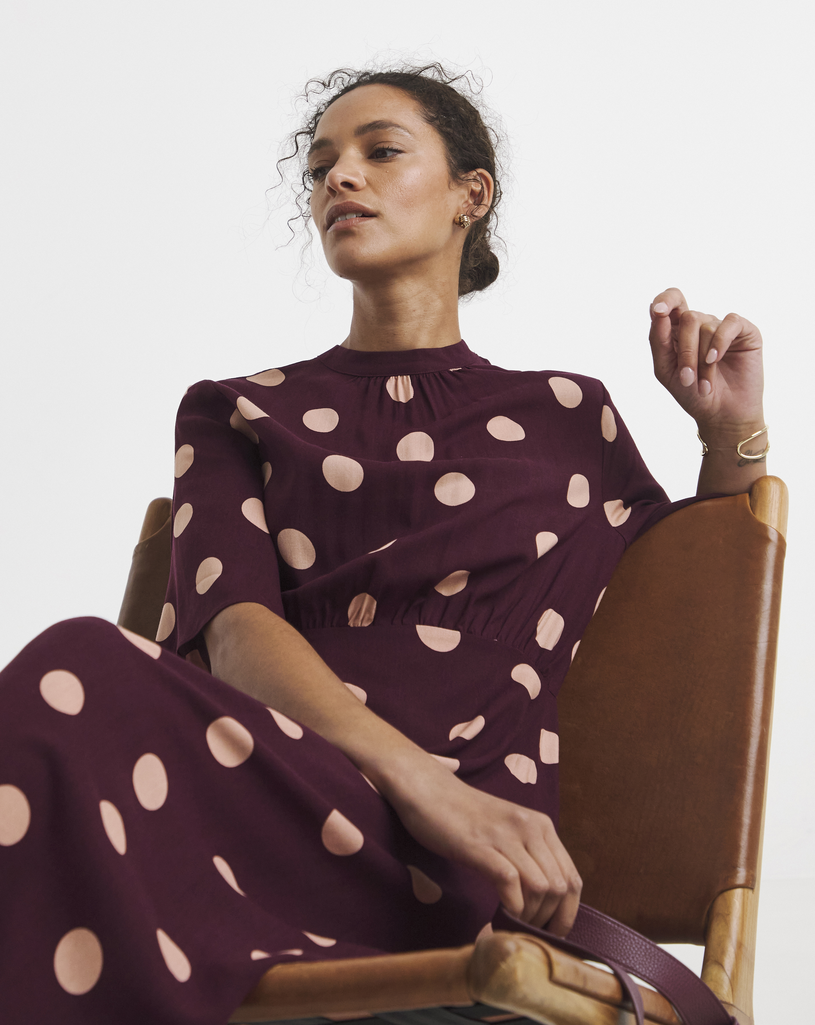 High Neck Half Sleeve Tea Dress