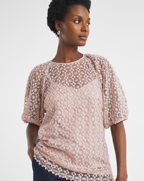 Puff Sleeve Lace Top