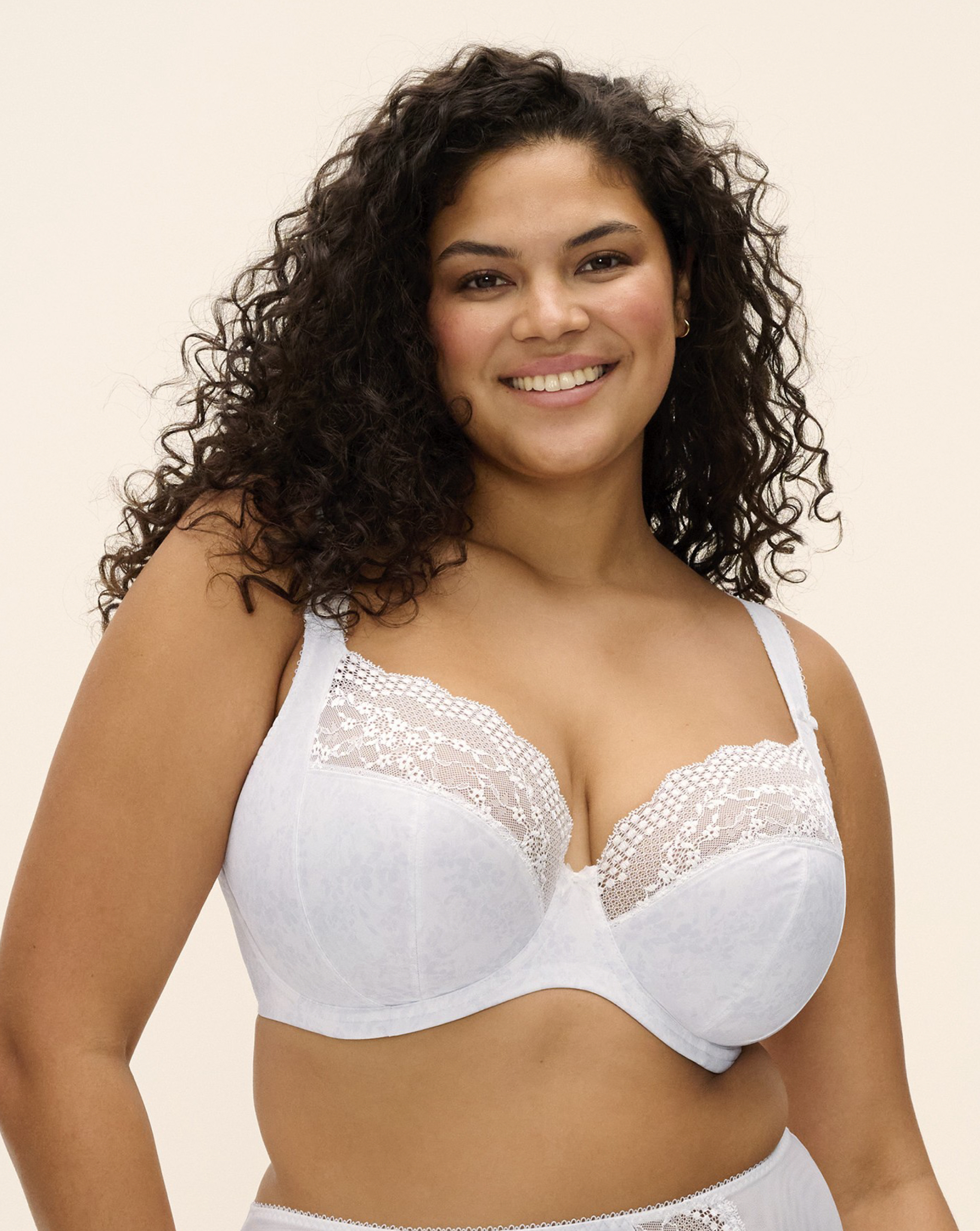 Elomi White Lucie Plunge Wired Bra - 38Hh