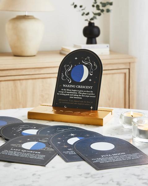 Set of 8 Moon Cards with Stand