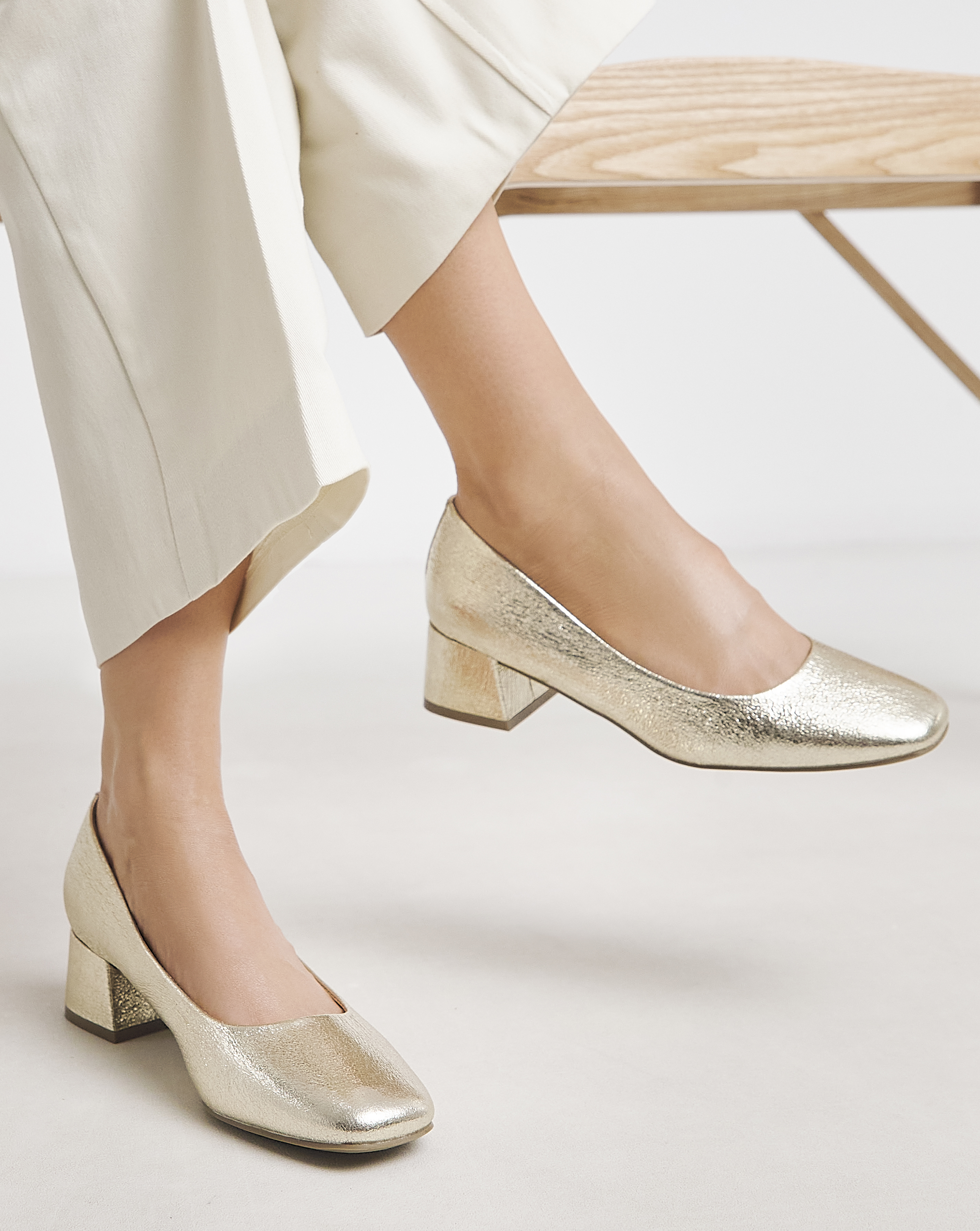Low Block Heel Court Shoes Wide