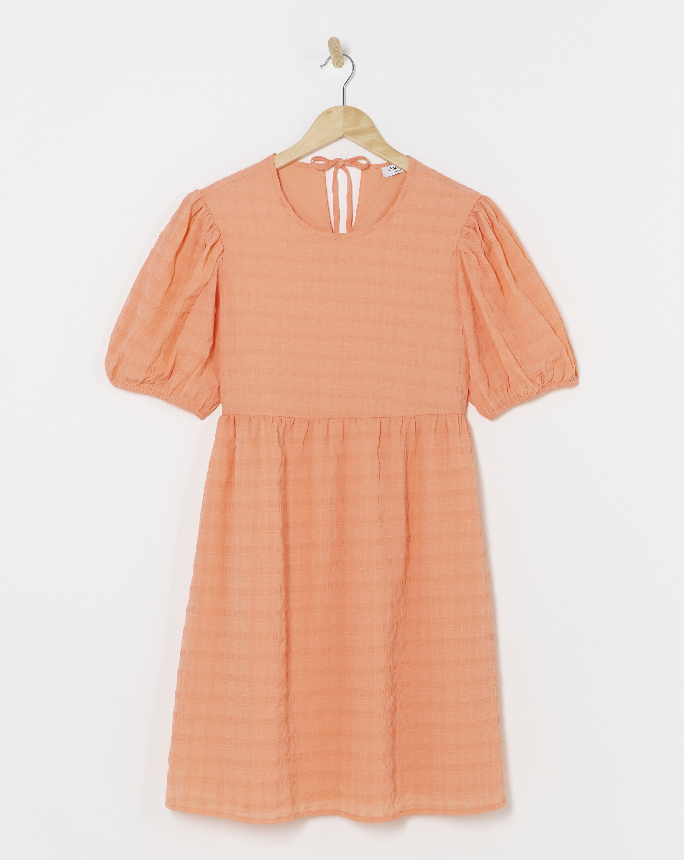 Simply Be Check Bow Detail Smock Dress