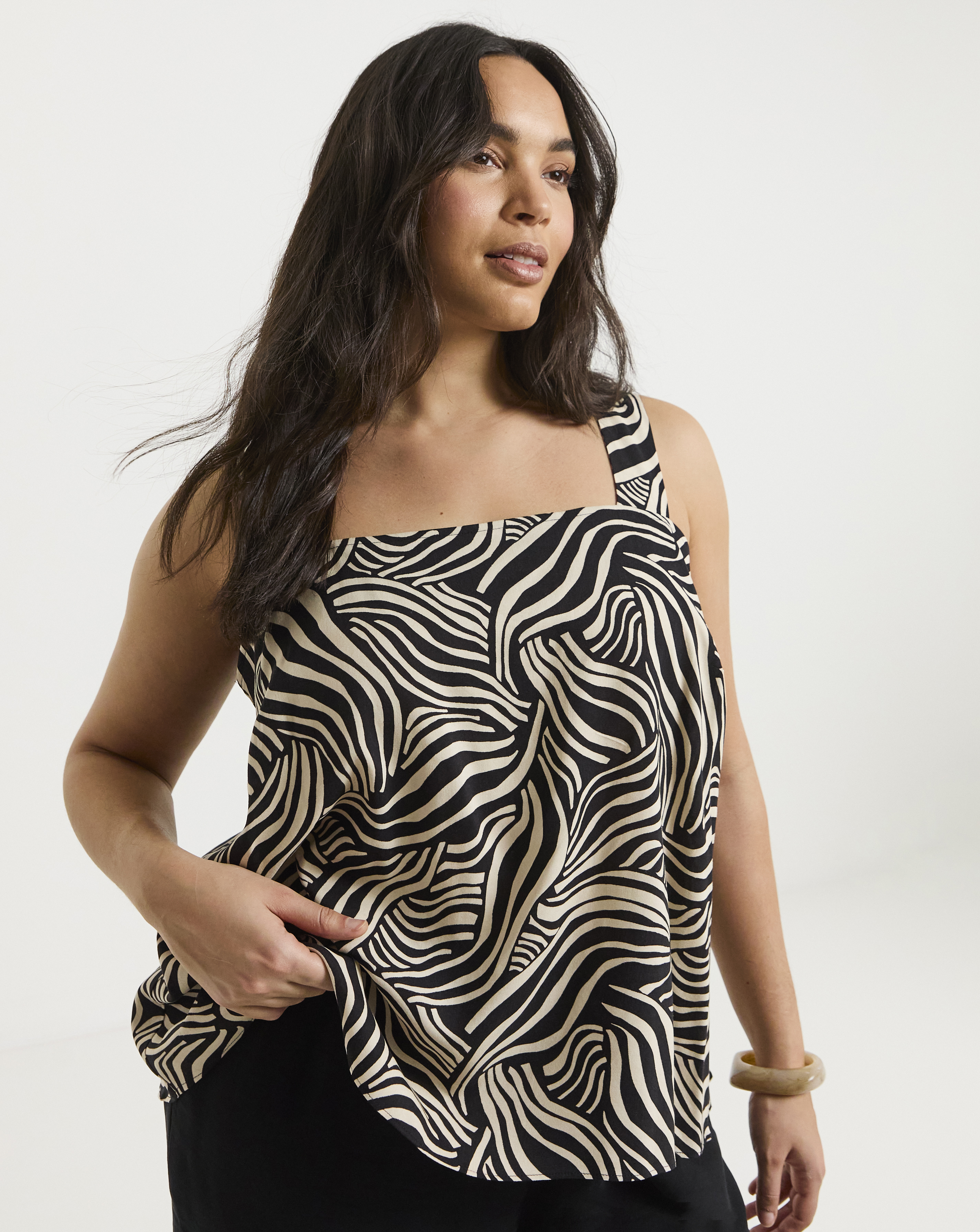 Simply Be Zebra Print Square Neck Cami