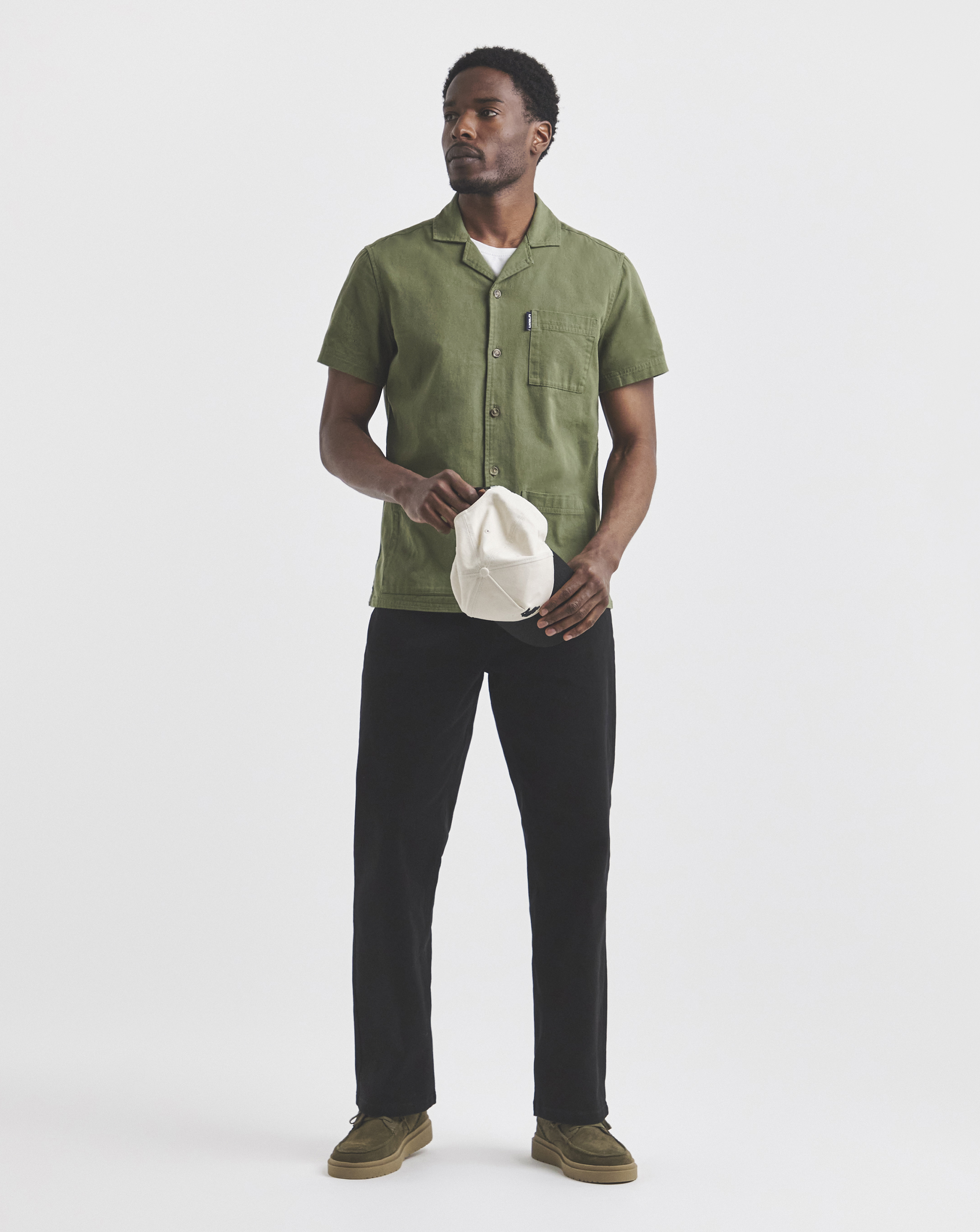 Black Loose Fit Gabardine Jeans