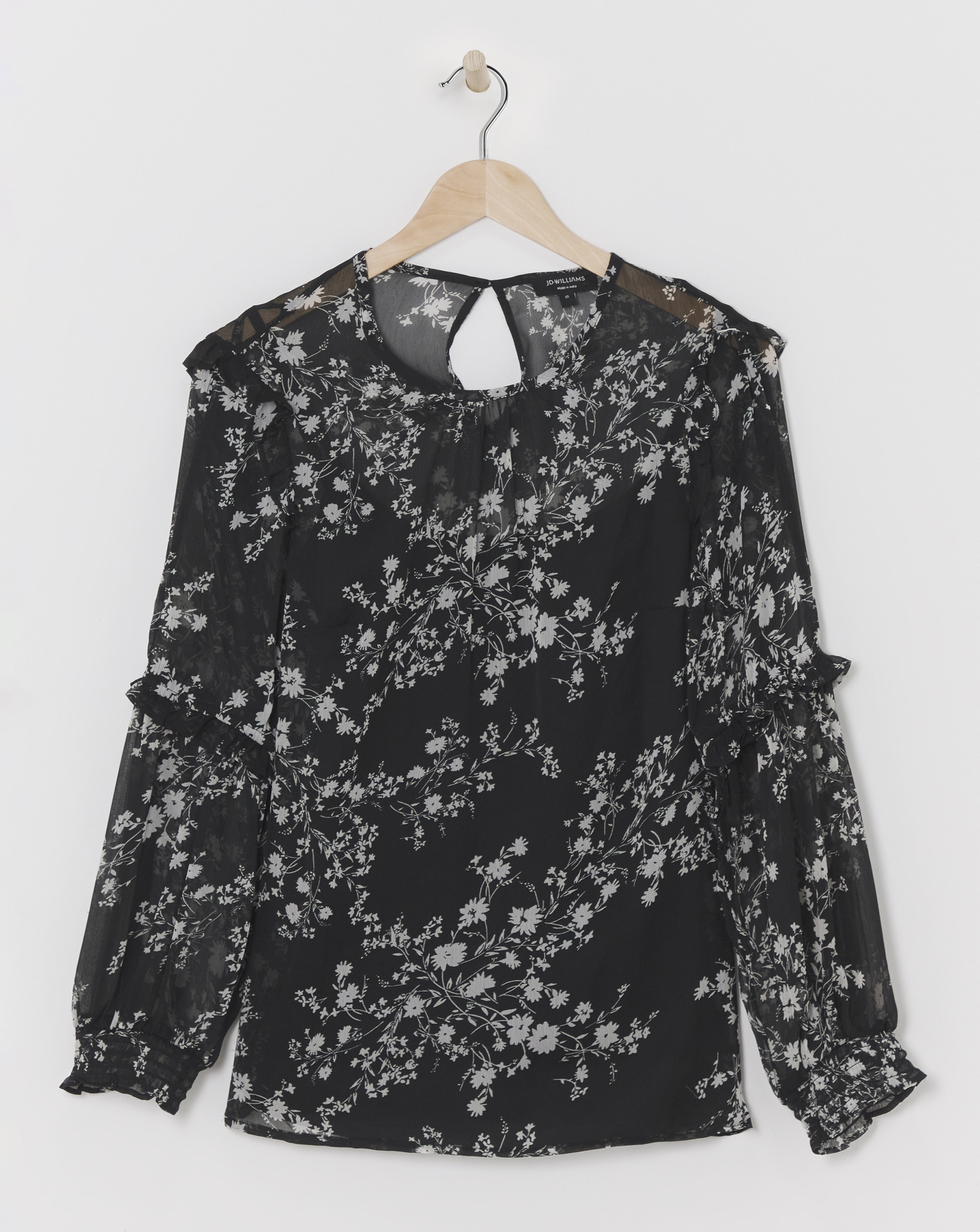 Volume Sleeve Cold Shoulder Top