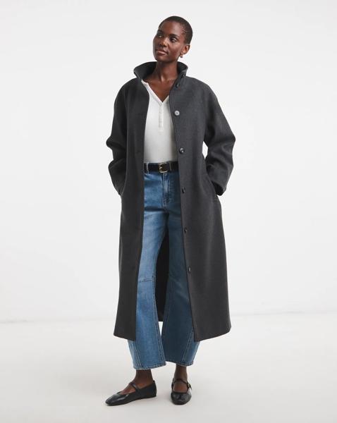 Funnel Neck Longline Coat