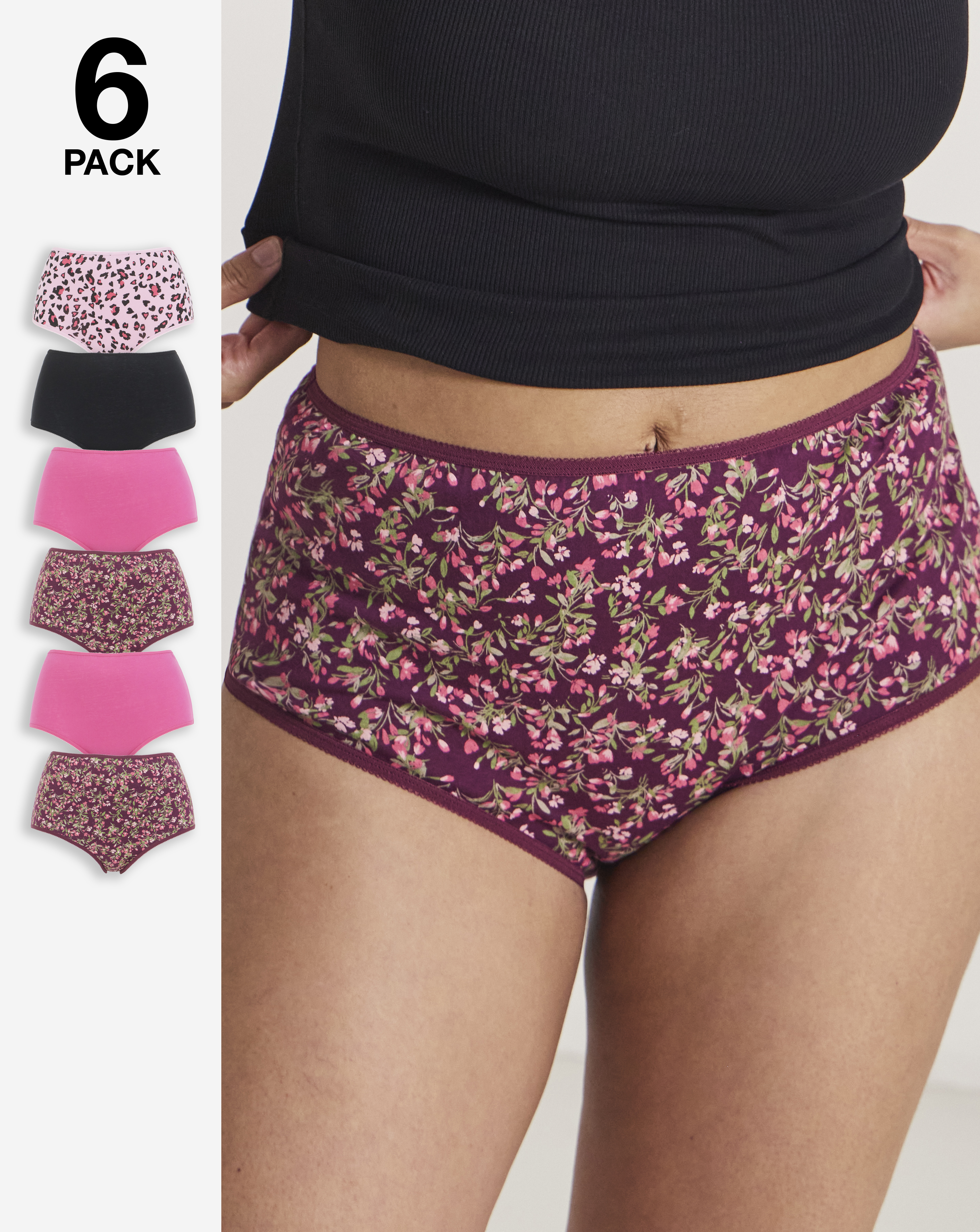 6 Pack Full Brief Knickers