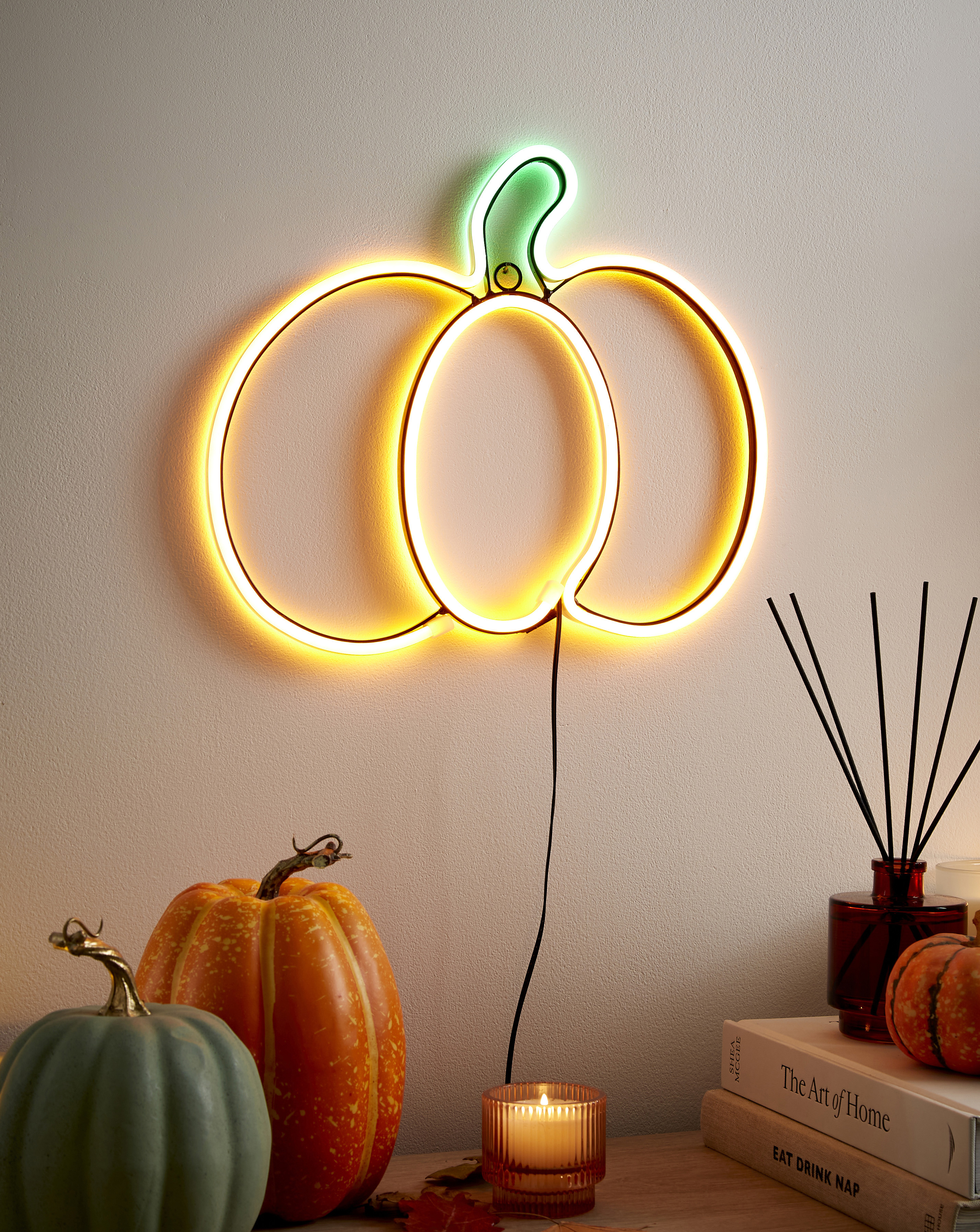Neon Pumpkin Sign