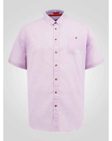 D555 Clarke Pink Linen Mix S/S Shirt