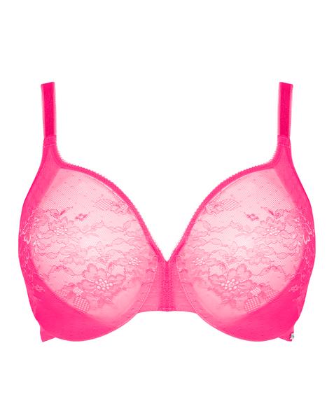 Gossard Glossies Lace Plunge Bra In Hot pink | UK Size 32B Women's