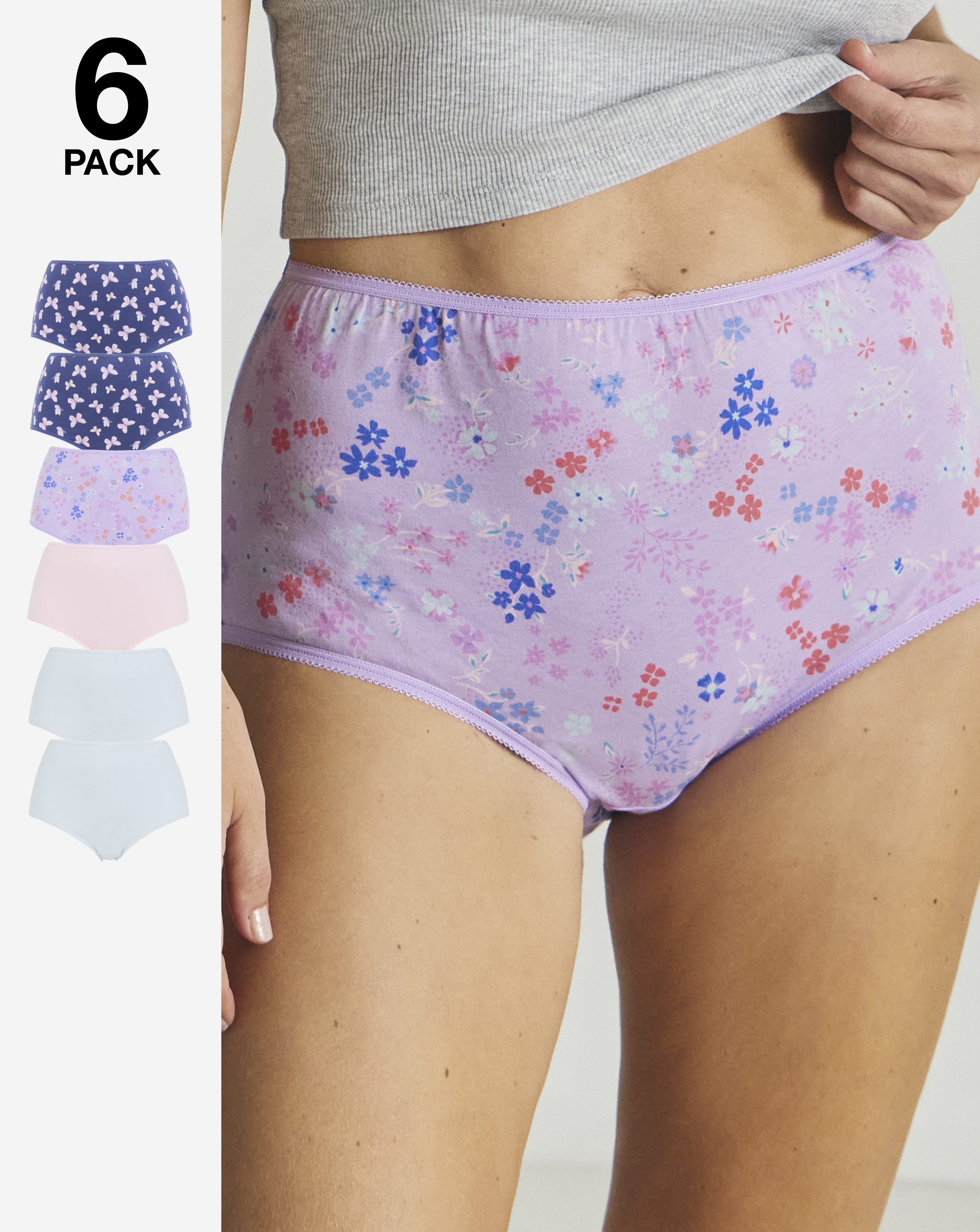 6 Pack Full Brief Knickers