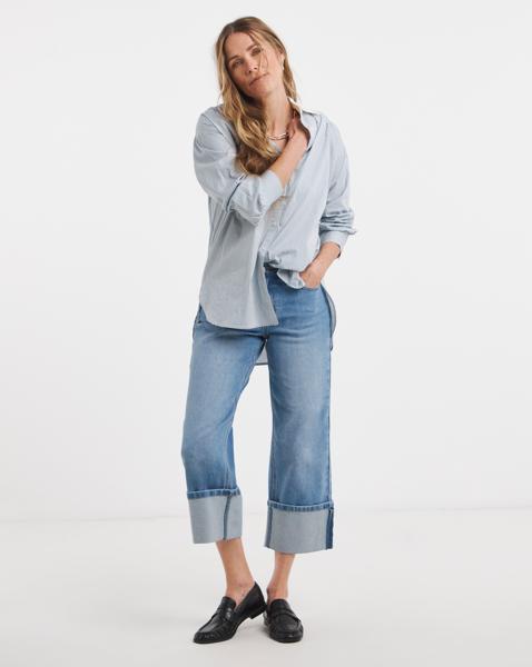 Straight Crop Turn Up Jean
