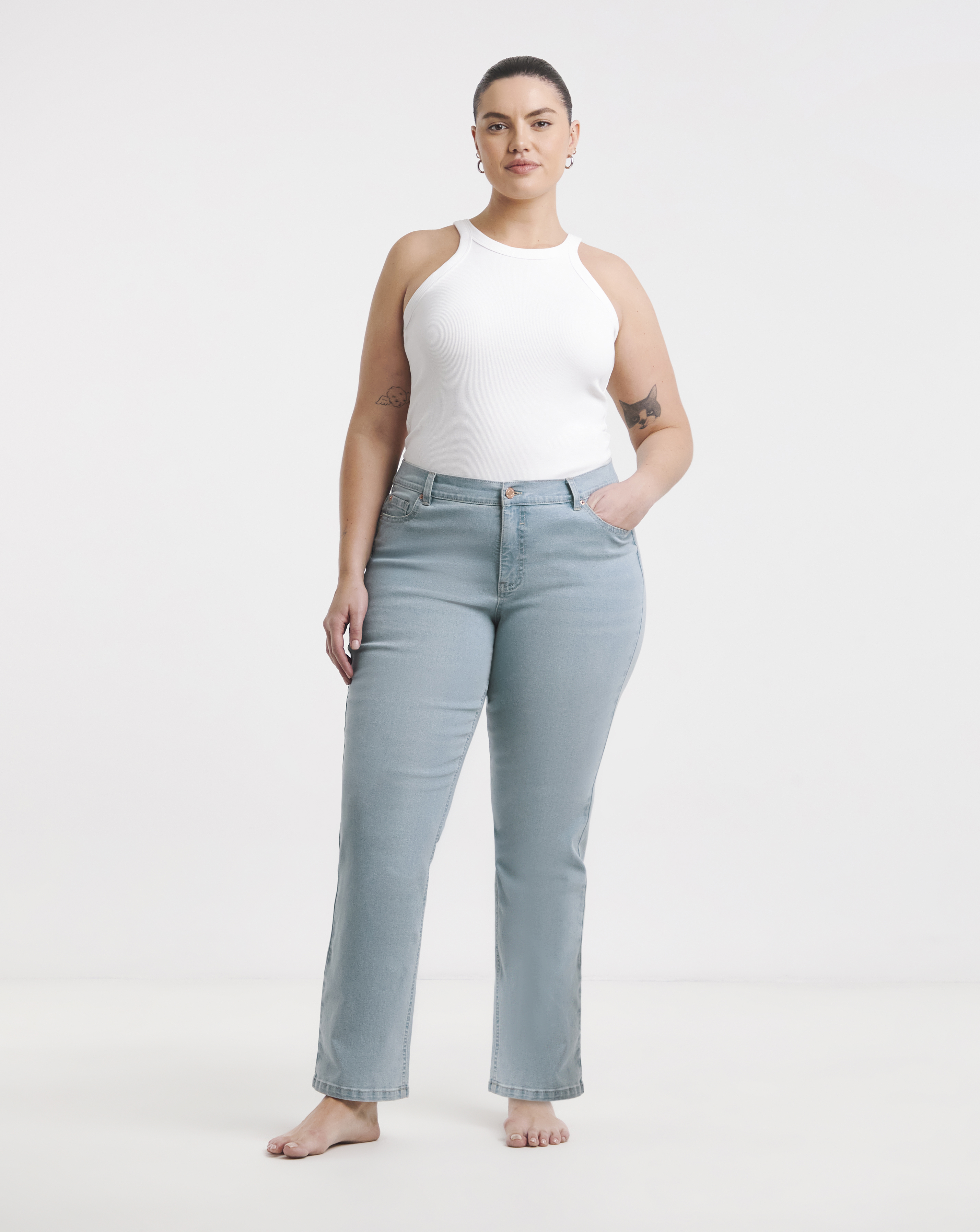 Simply Be 24/7 Straight Leg Jeans -Light
