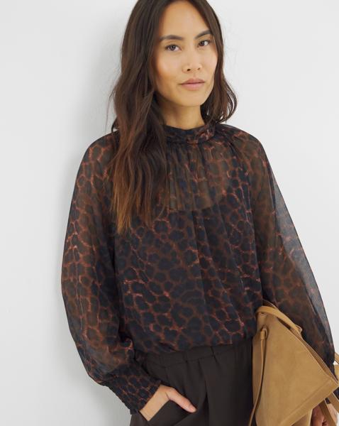 High Neck Chiffon Blouse