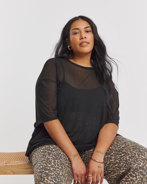 Simply Be Mesh Oversized T-Shirt