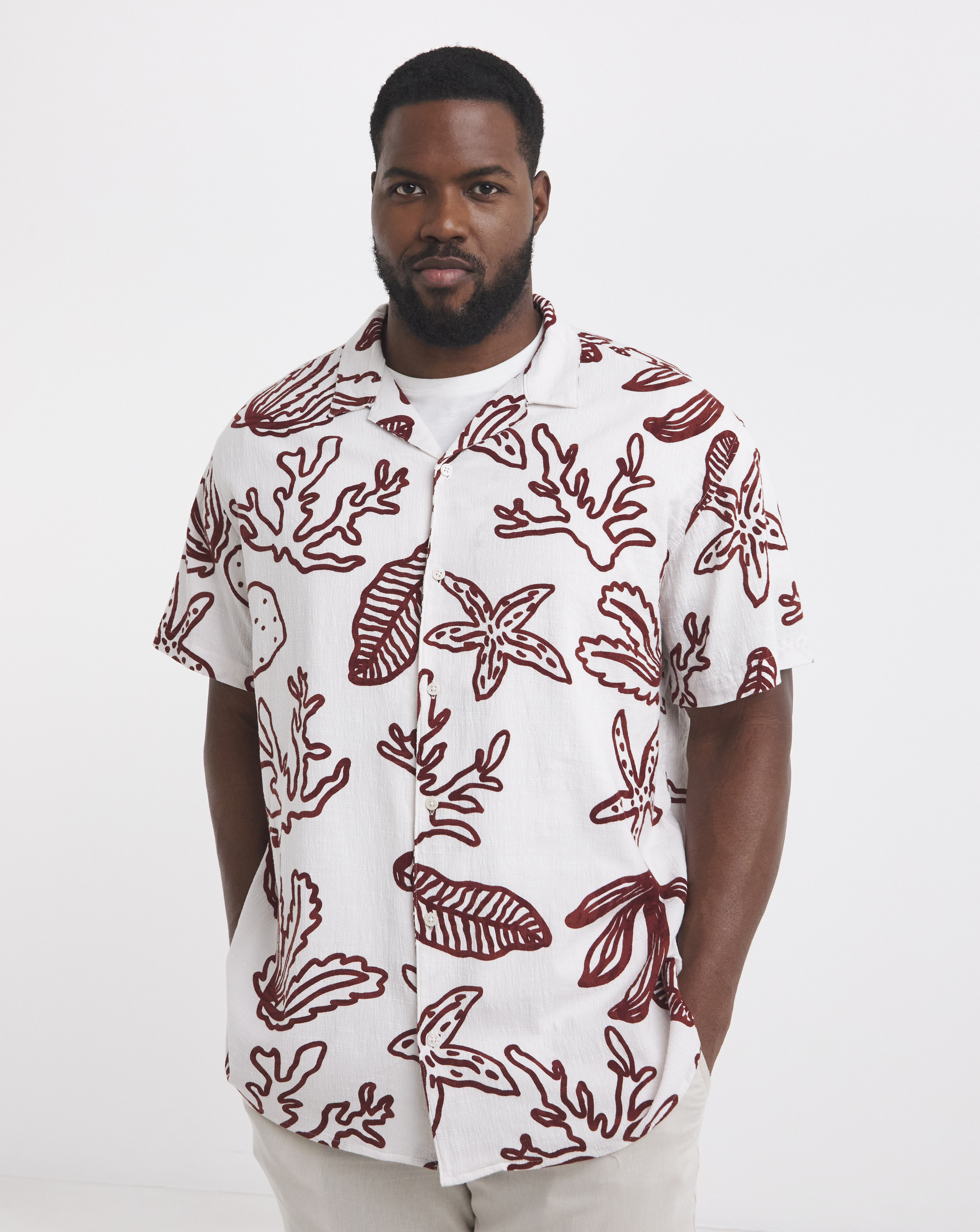 Jack & Jones Luke Textured Shirt Cloud Dancer 2XL 100% Cotton Mens