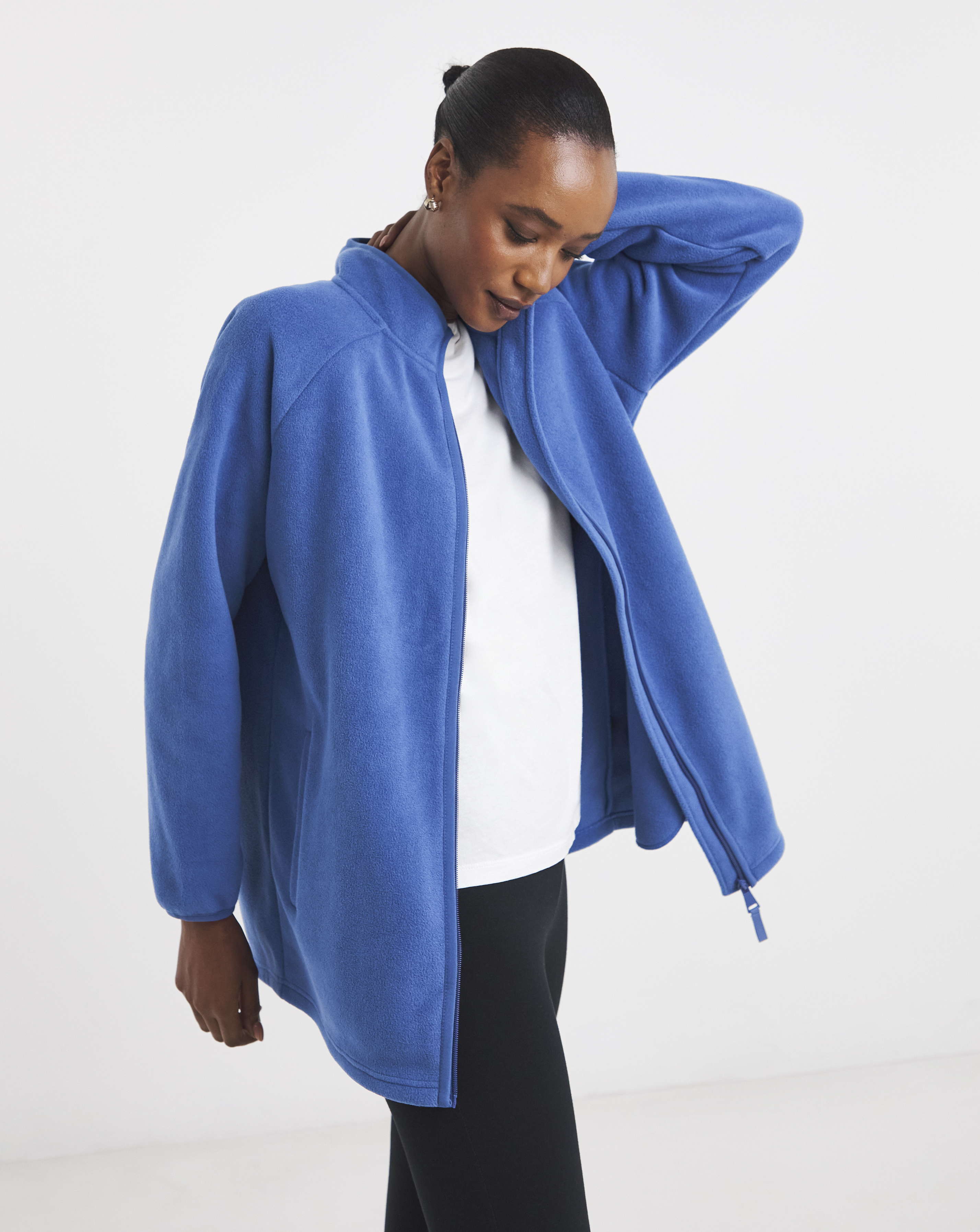 Zip Through Longline Fleece