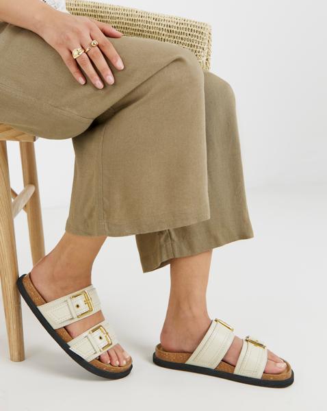 Two Strap Buckle Sandals Extra Wide Fit