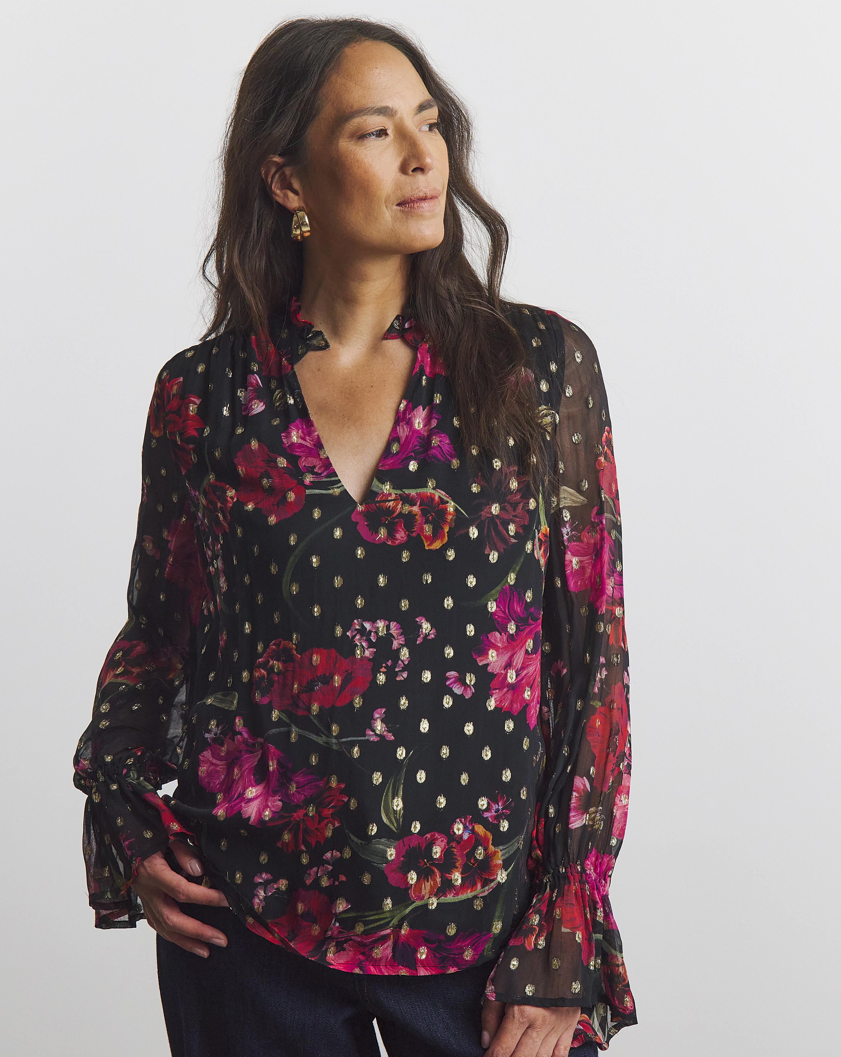Joanna Hope Lurex Foil Blouse