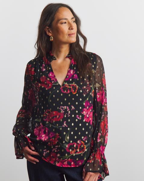 Joanna Hope Lurex Foil Blouse