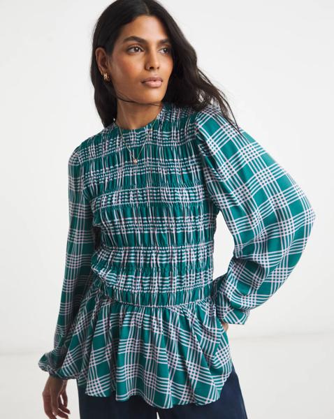 Simply Be Shirred Long Sleeve Top