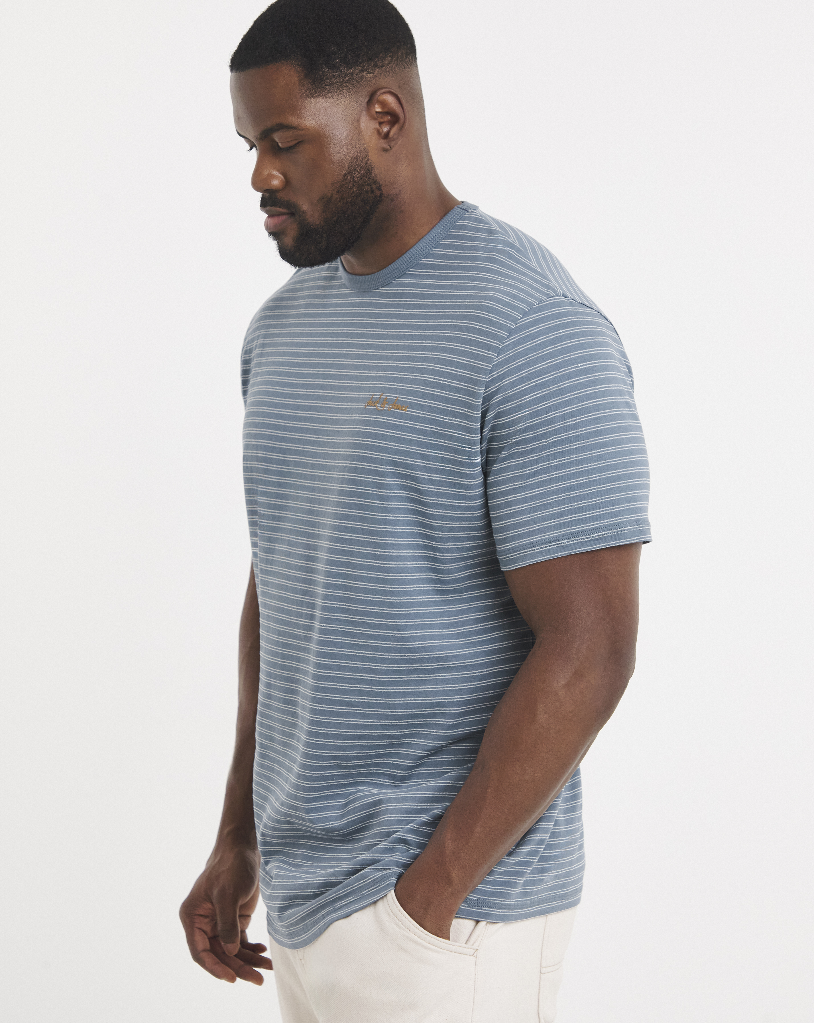 Jack & Jones Blue/White Devin Daytona T-Shirt - 3XL(56)