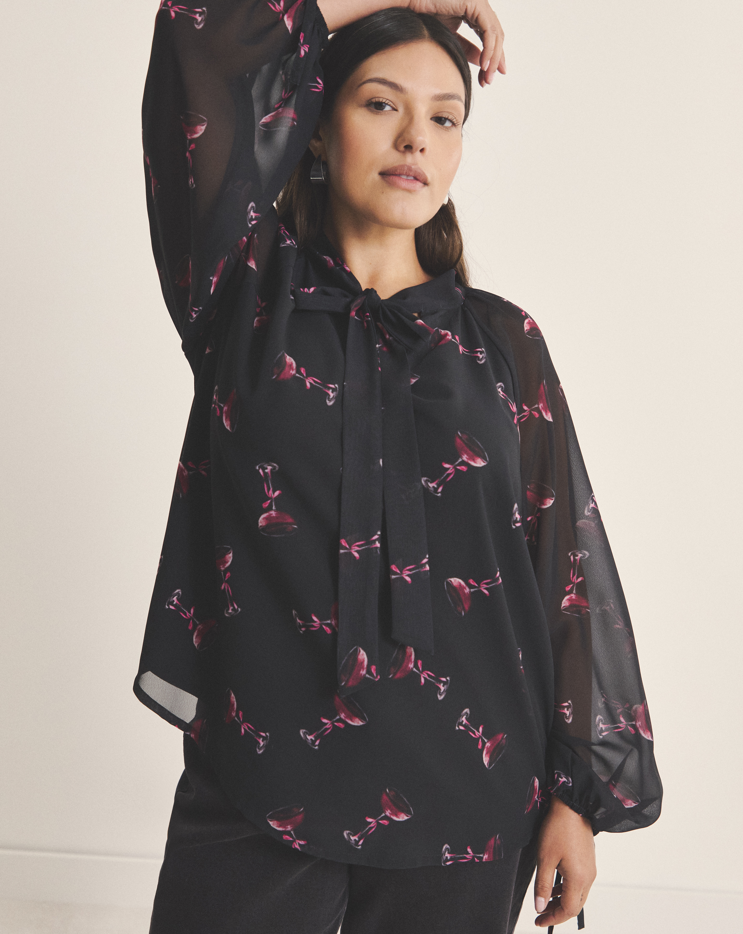 Simply Be Georgette Pussy Bow Blouse