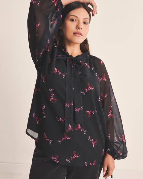 Simply Be Georgette Pussy Bow Blouse