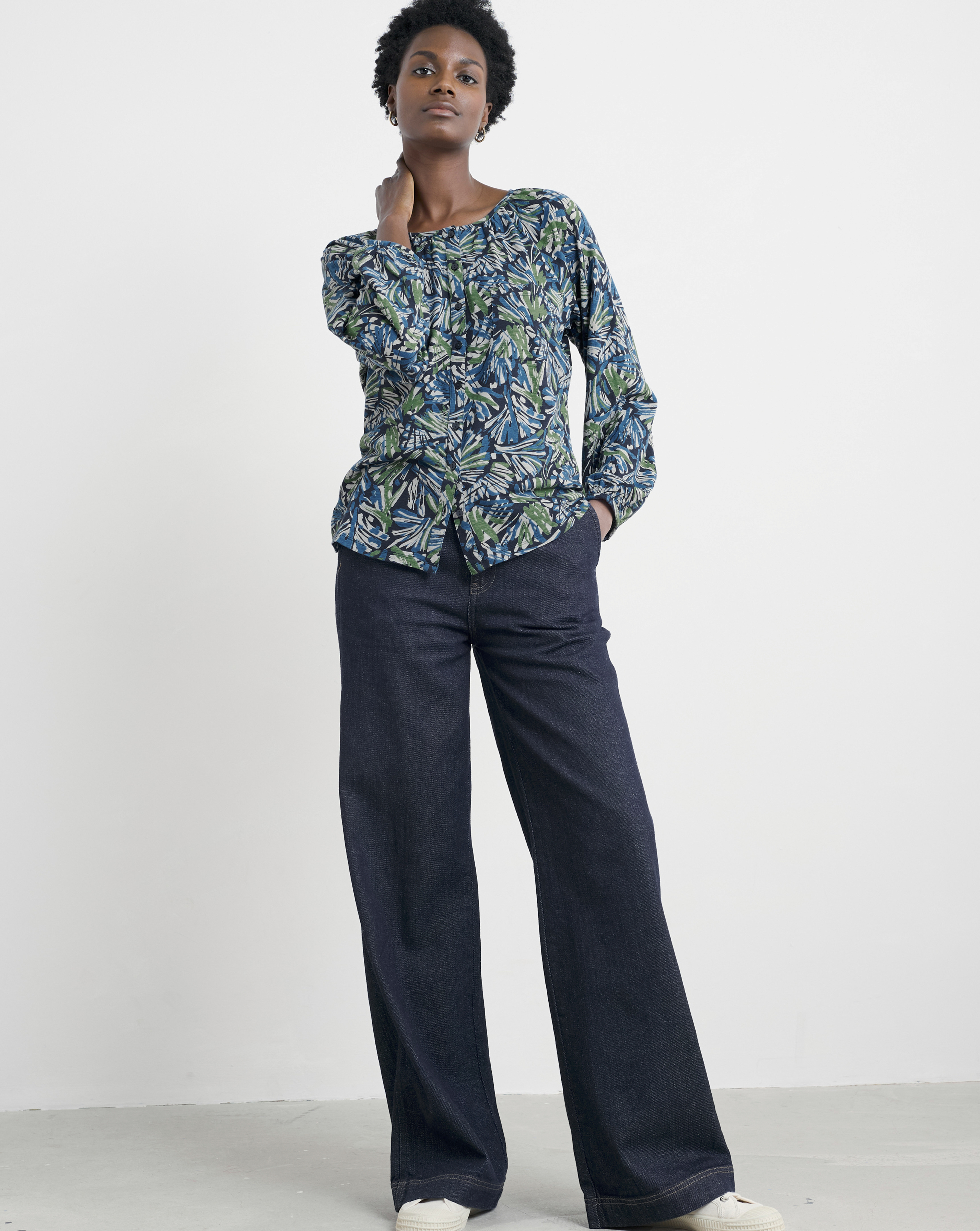 Seasalt Cornwall Mallow Top Blue Multi-Coloured - Seasalt - Size8