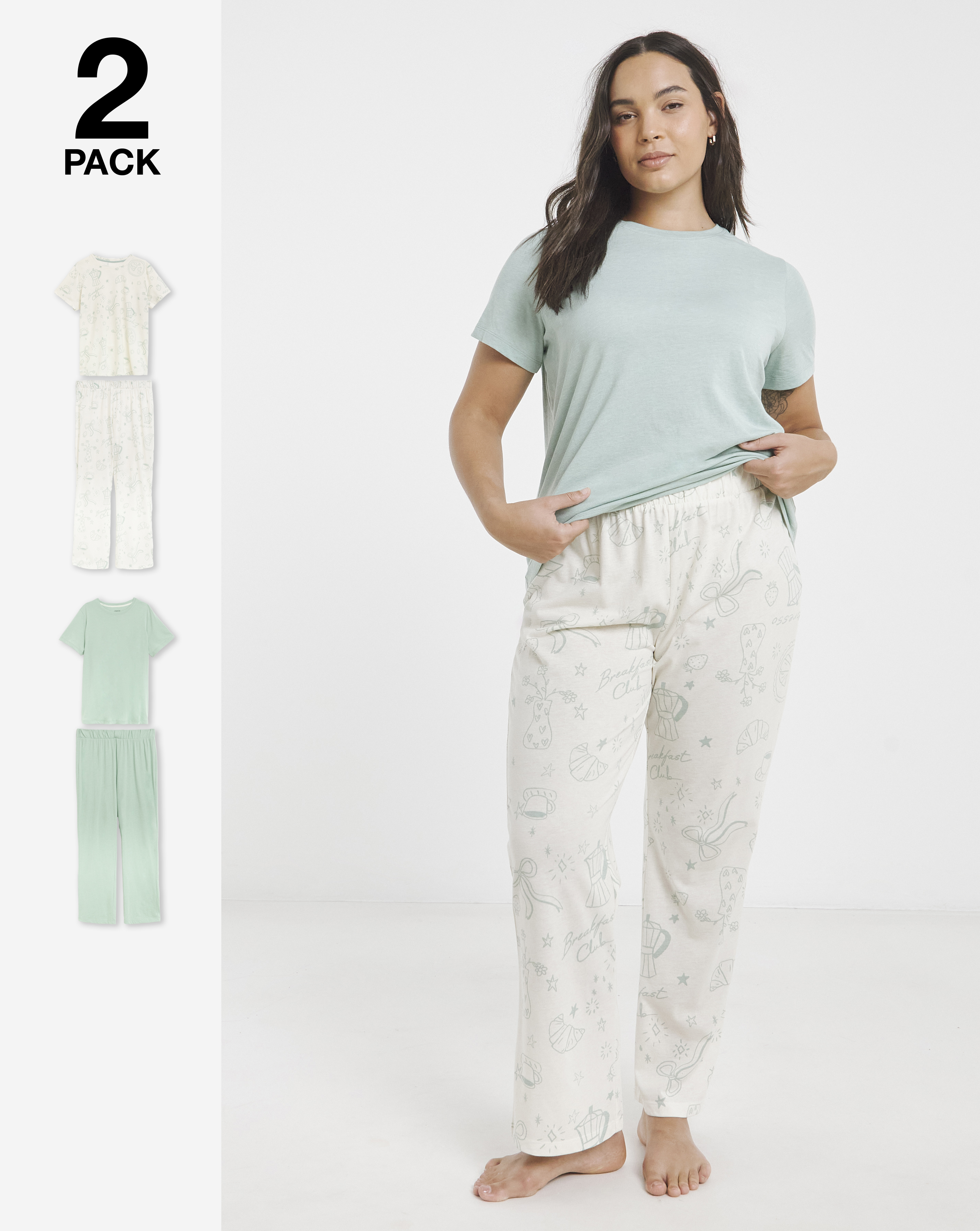 Simply Be Value 2 Pack Pyjama Sets