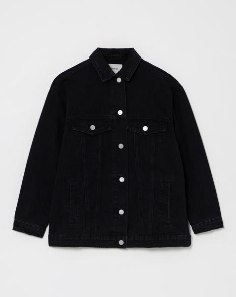 Simply Be Black Graphic Denim Jacket