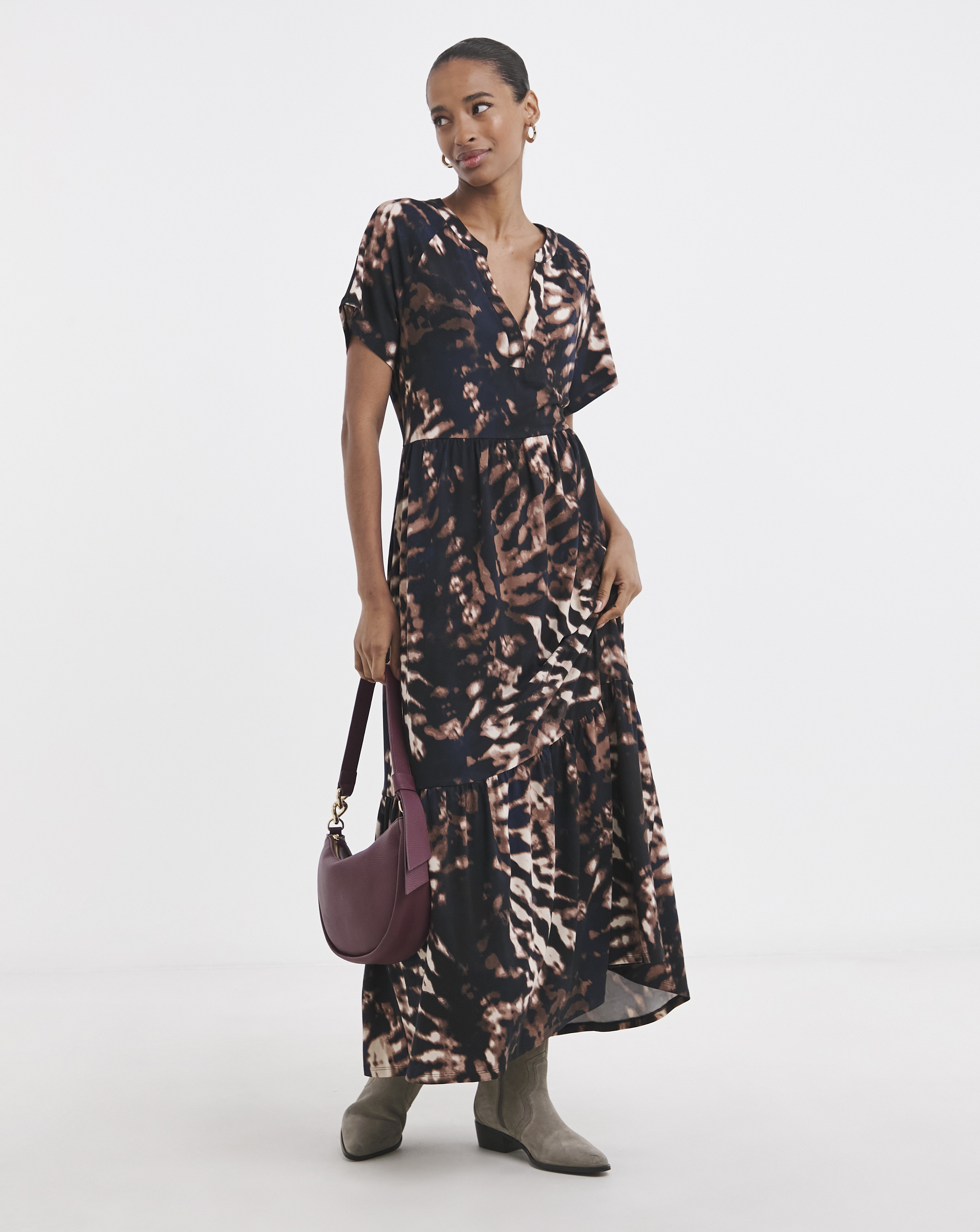 Notch Neck Maxi Dress