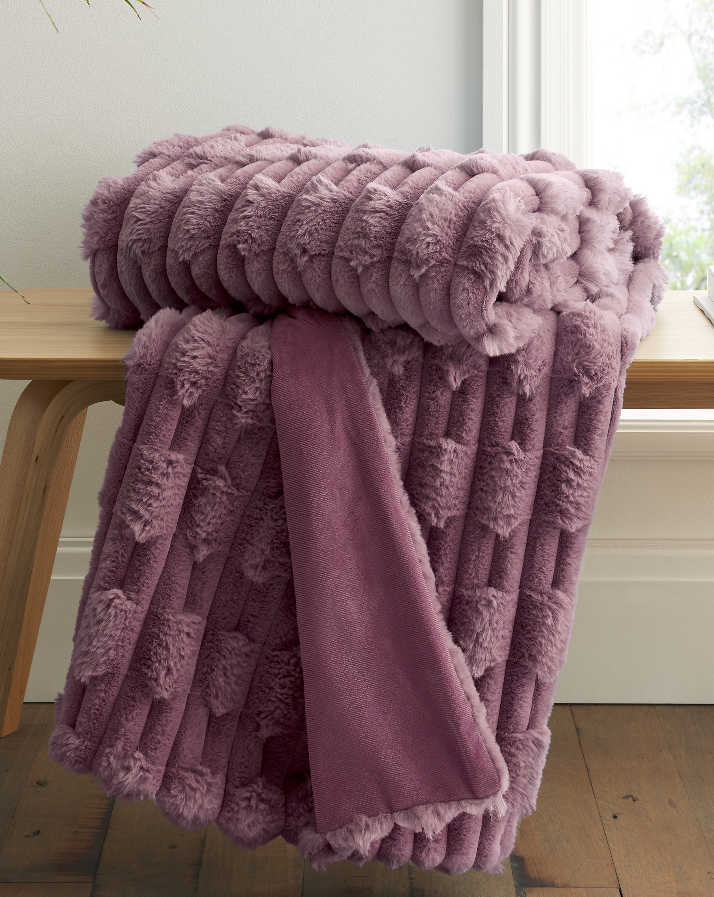 Bianca Carved Faux Fur Throw