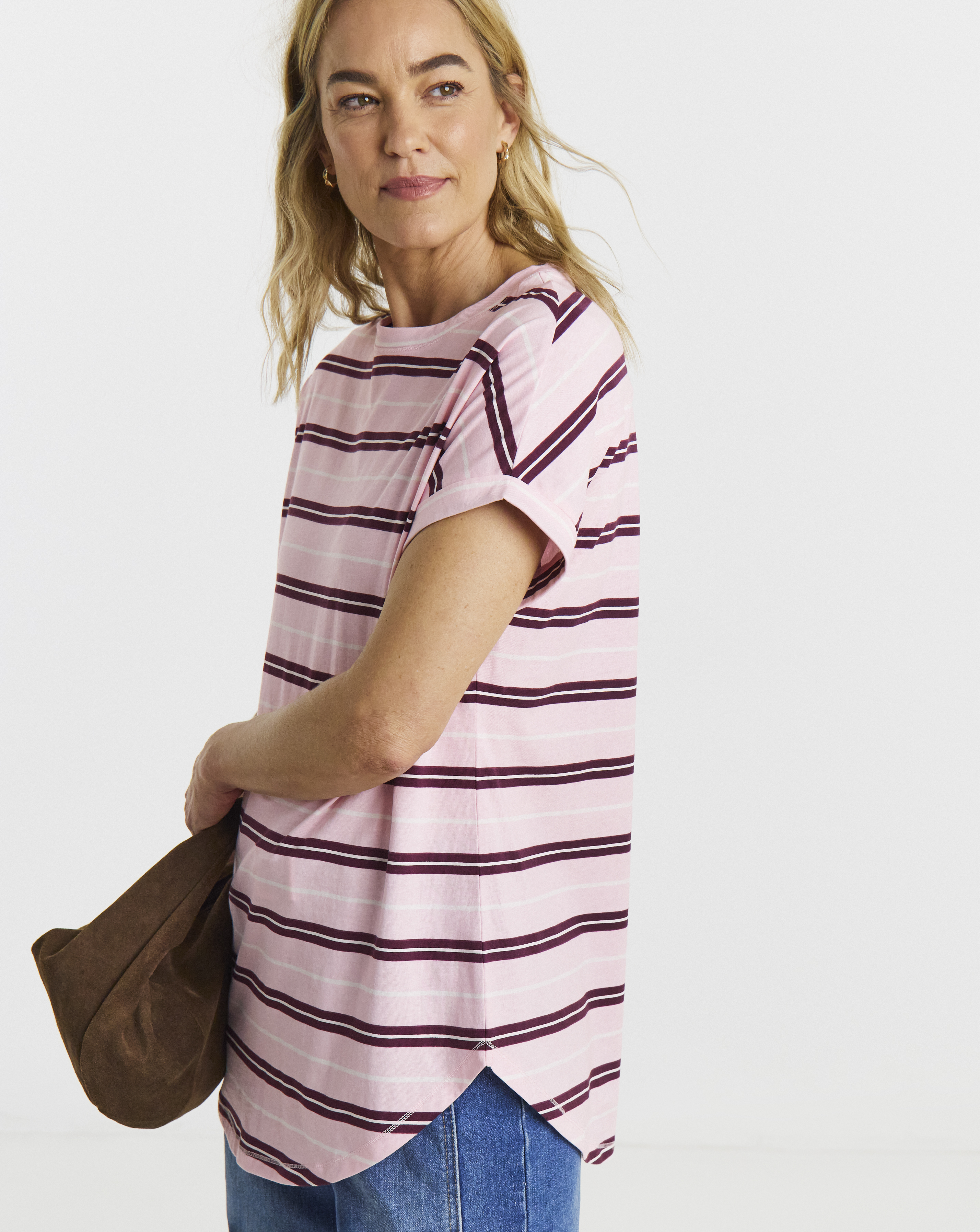 The Longline Short Sleeve Curved Hem Top