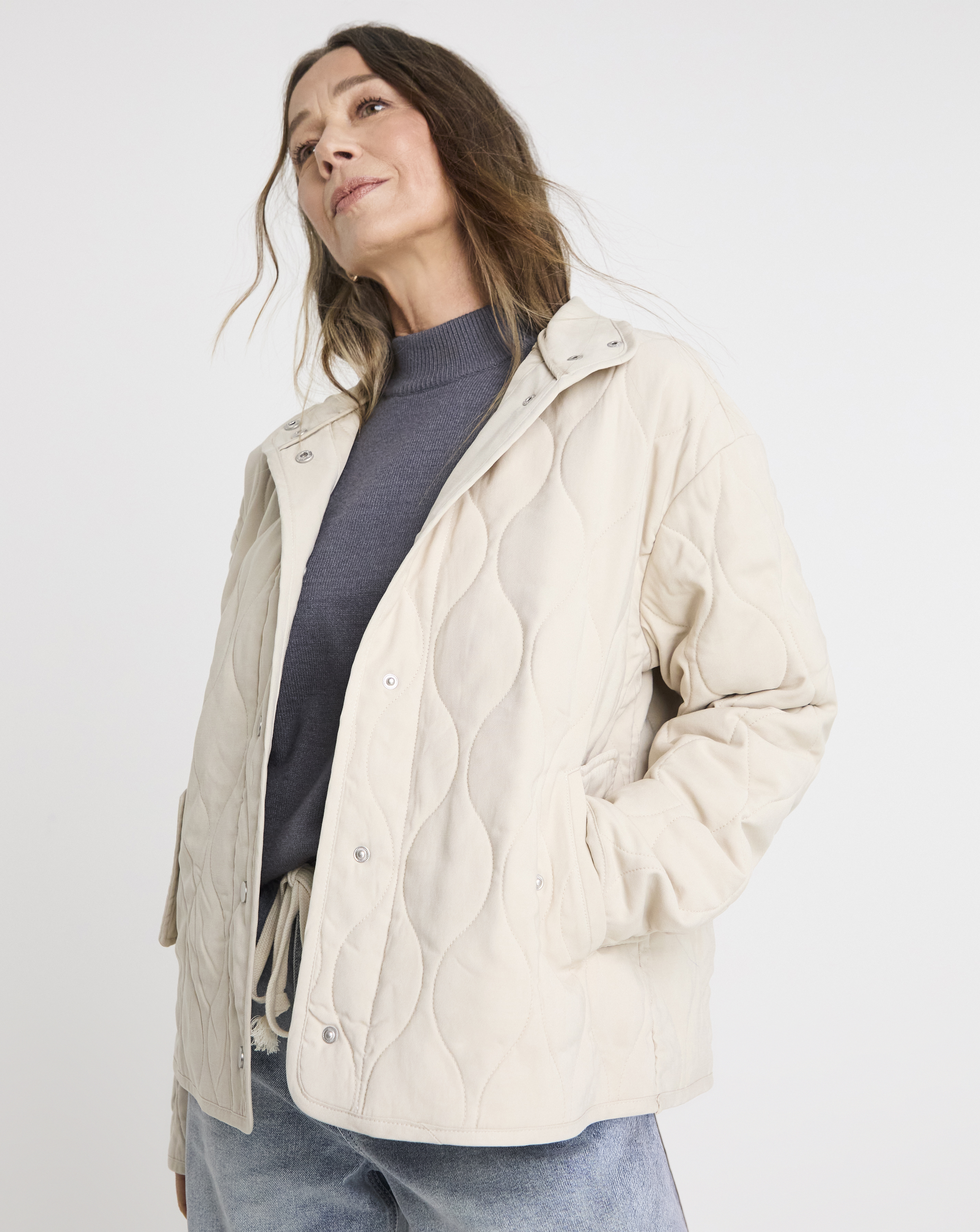 Washed Quilted Short Jacket