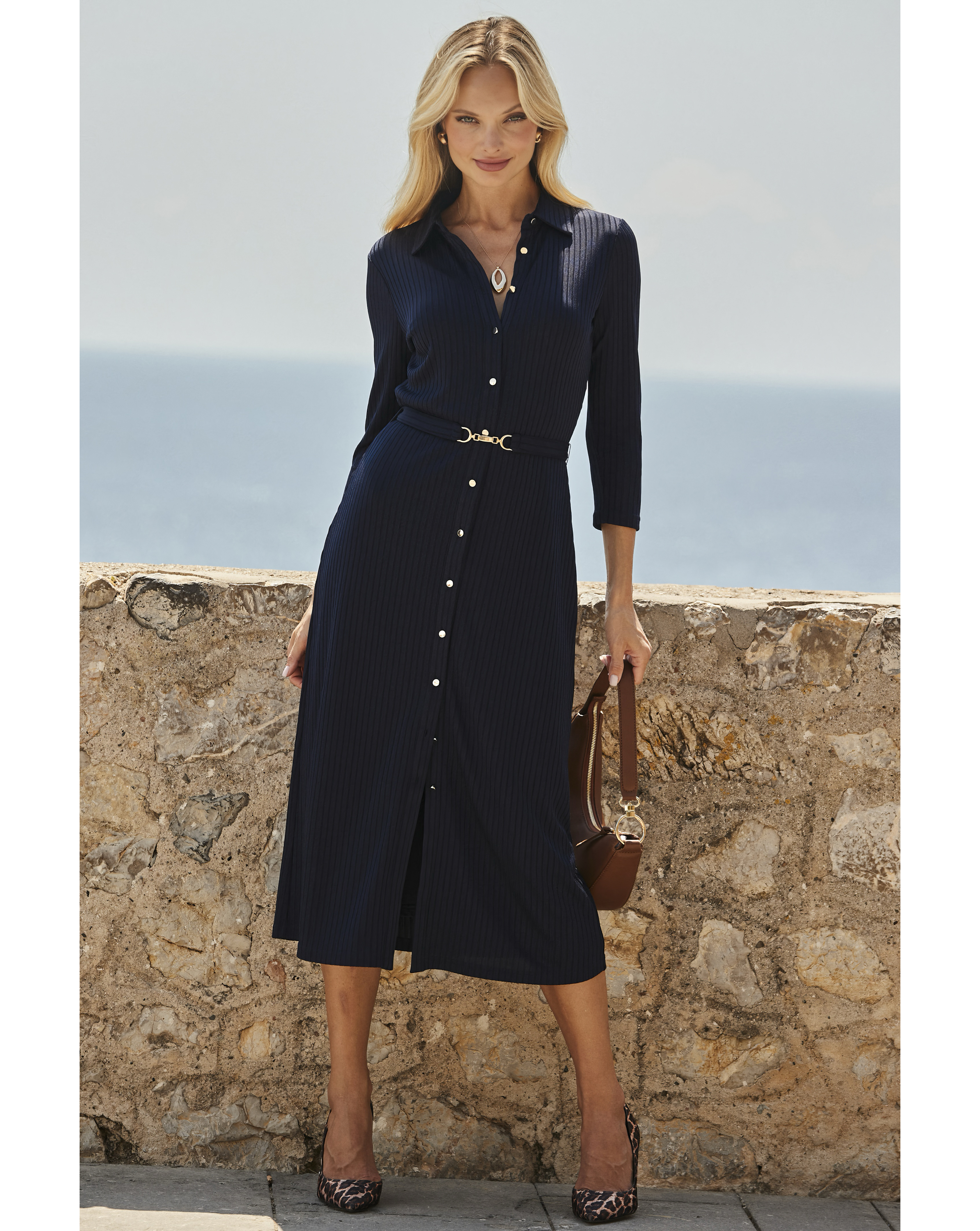 Sosandar Hardware Detail Rid Midi Dress