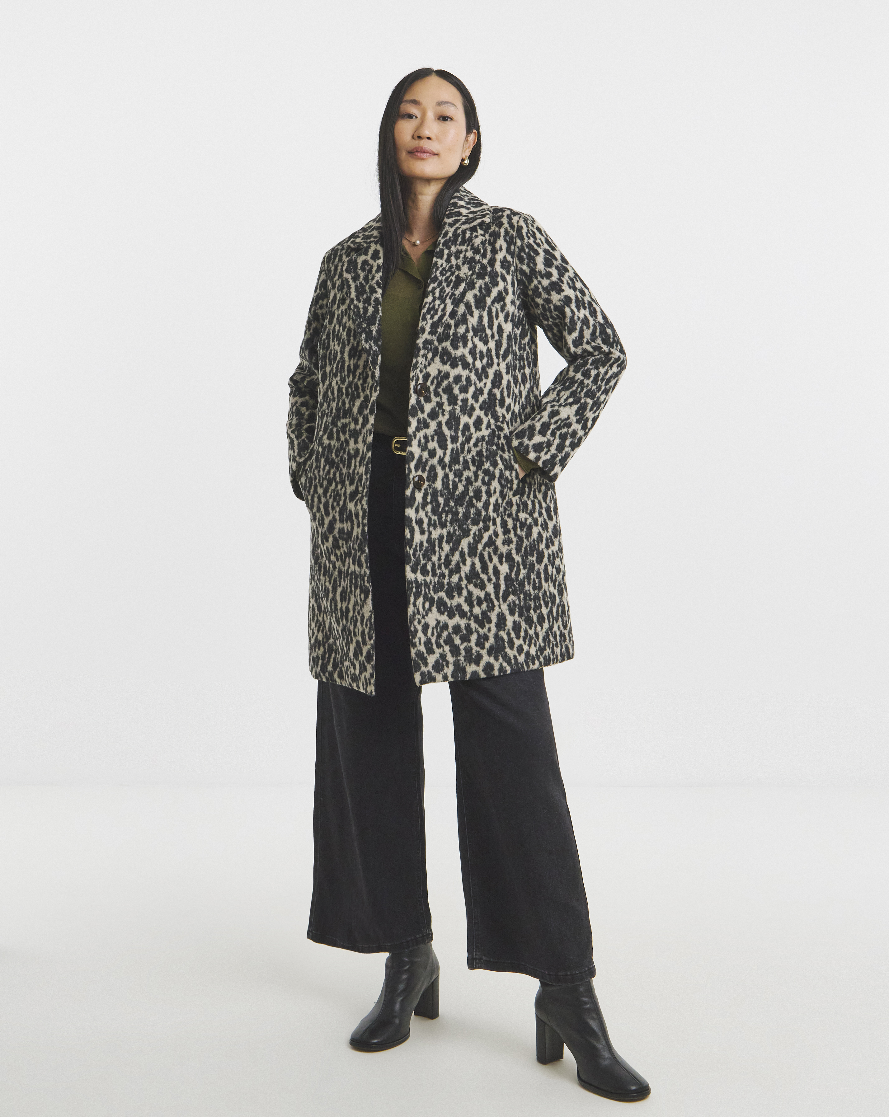 Animal Print Lined Coat