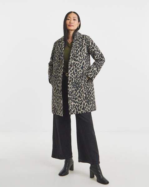 Animal Print Lined Coat