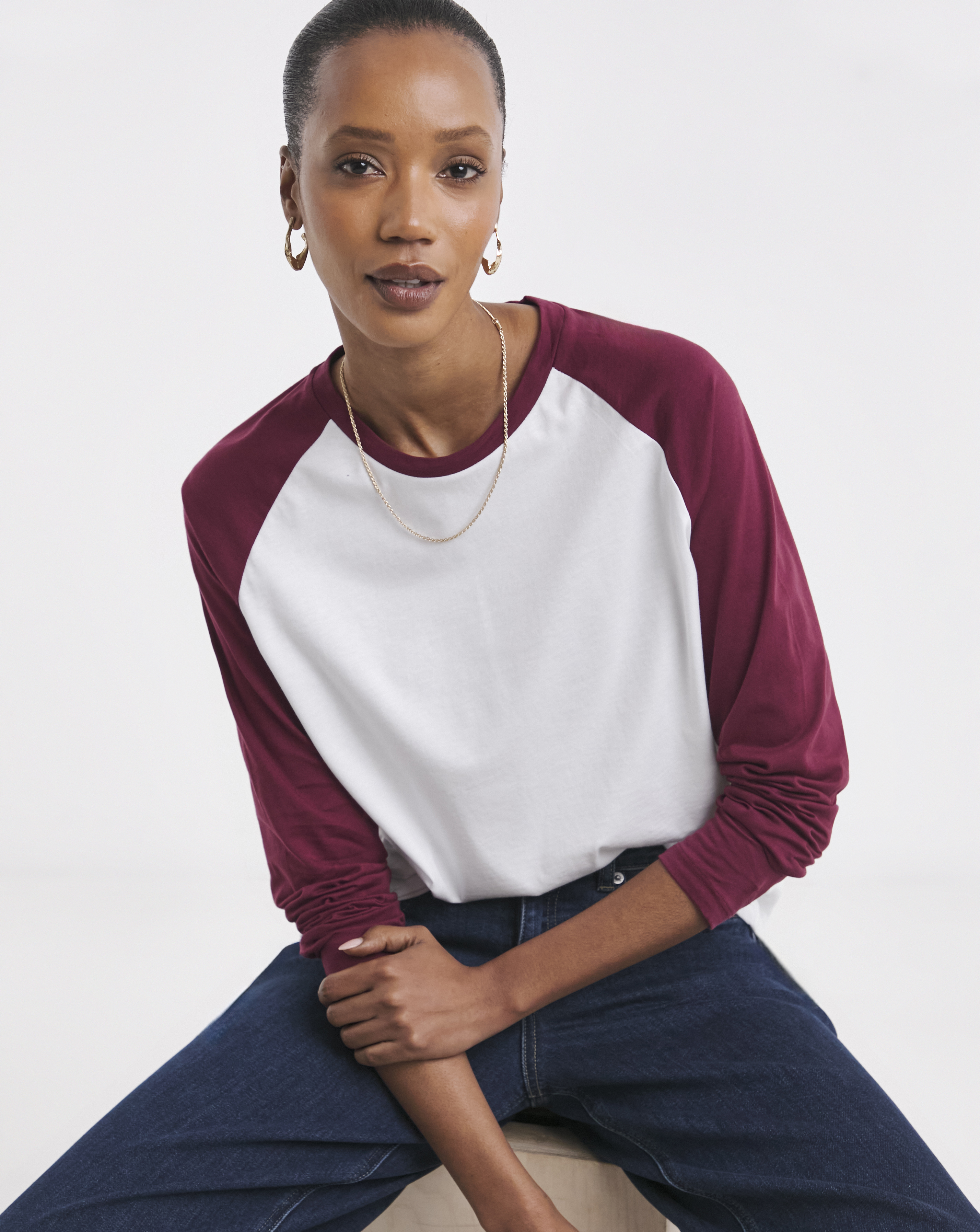 Crew Neck Colour Block Raglan T-Shirt