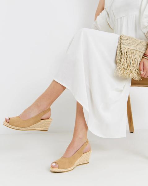 Peep Toe Espadrille Wedge Wide